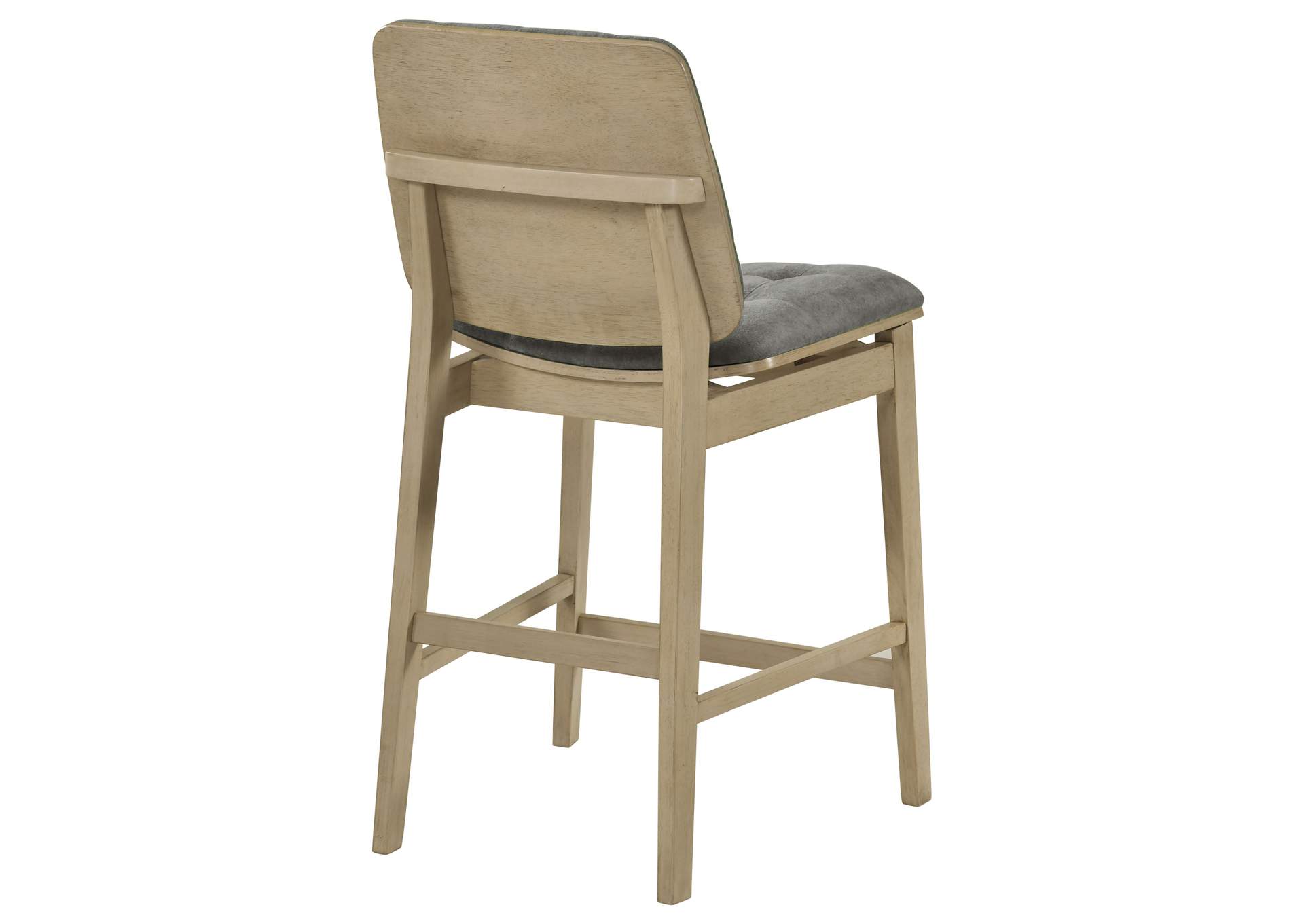 Redbridge Velvet Upholstered Counter Chair Grey and Natural Oak (Set of 2) image 8