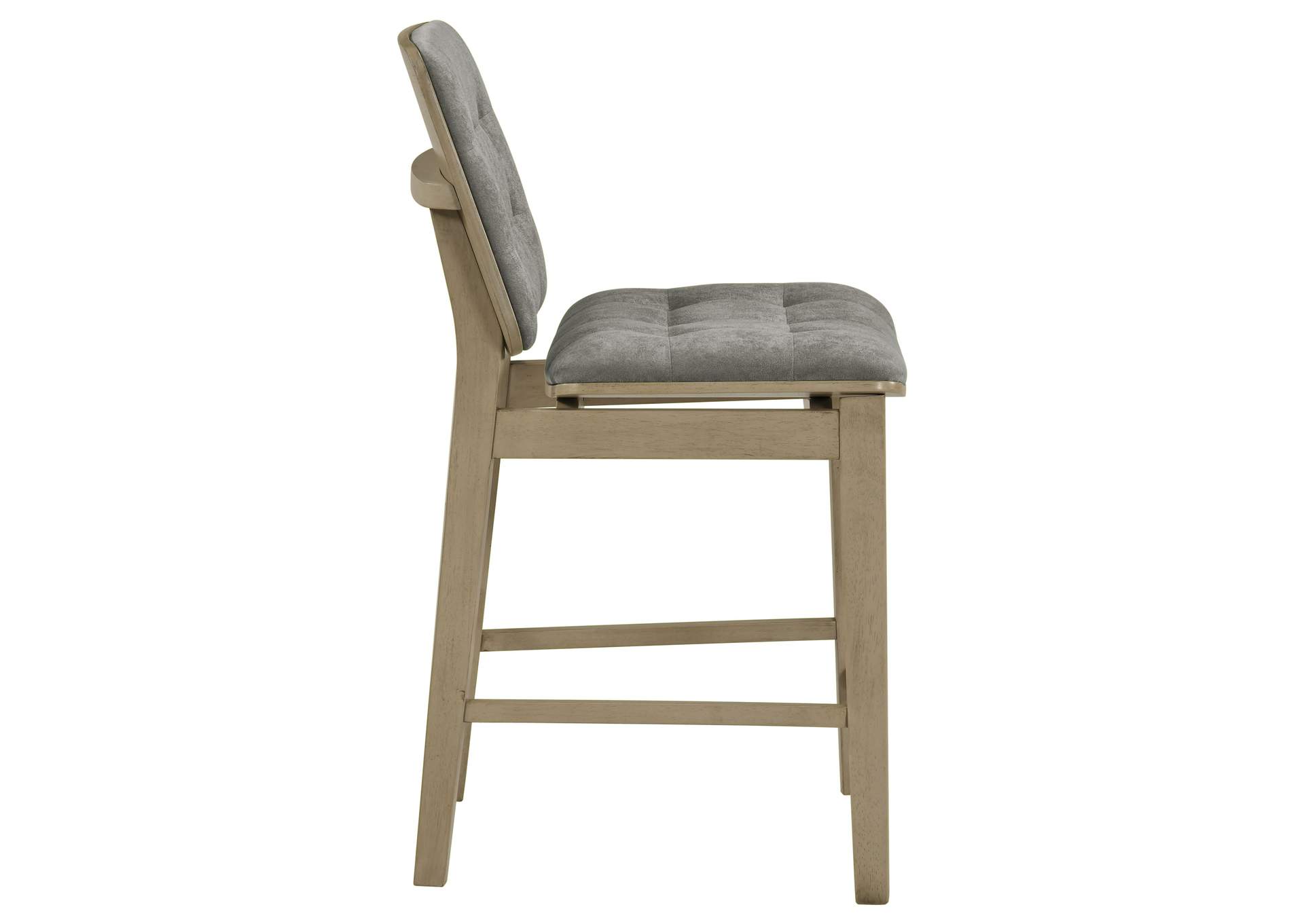 Redbridge Velvet Upholstered Counter Chair Grey and Natural Oak (Set of 2) image 9