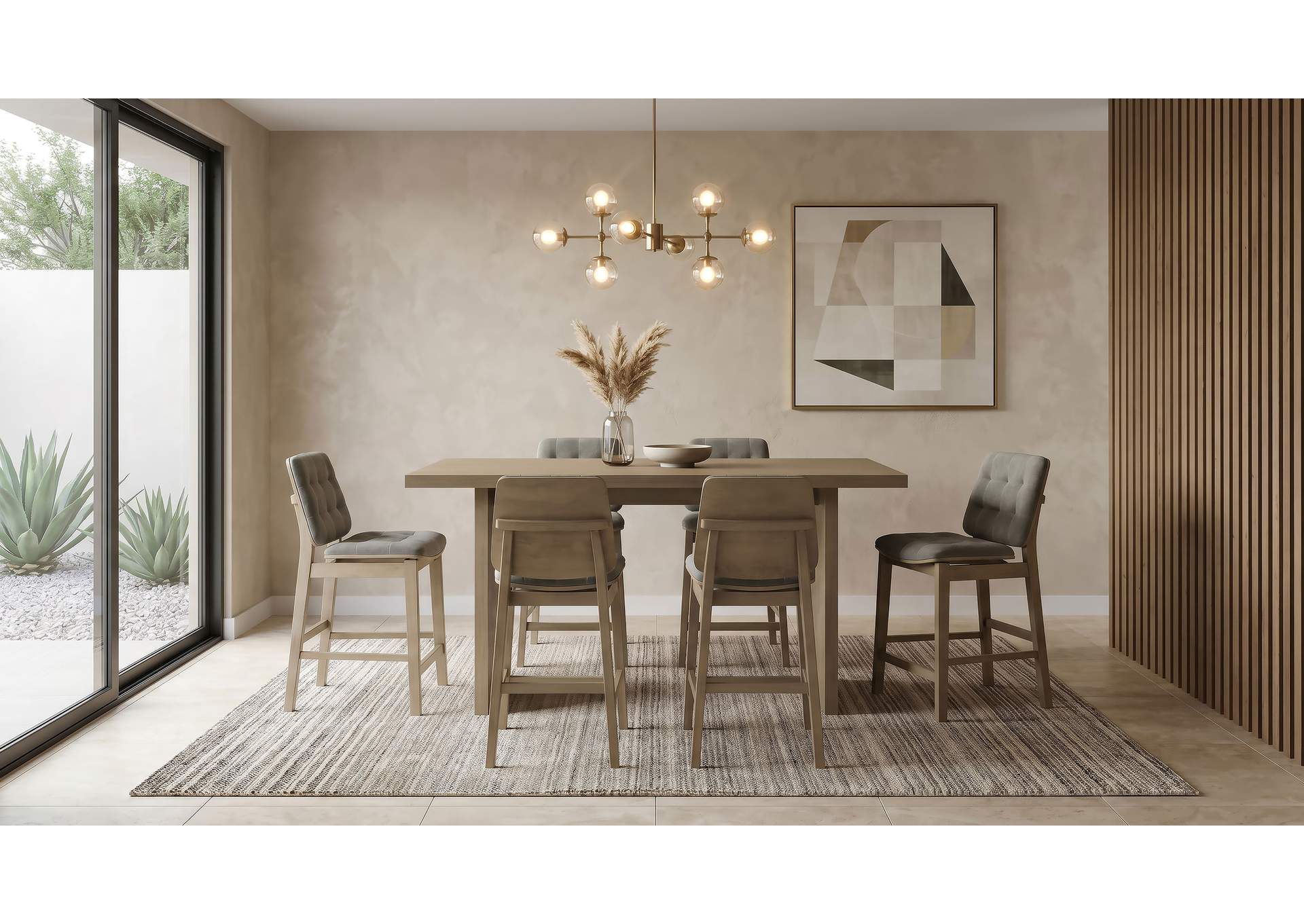 Redbridge Velvet Upholstered Counter Chair Grey and Natural Oak (Set of 2) image 15