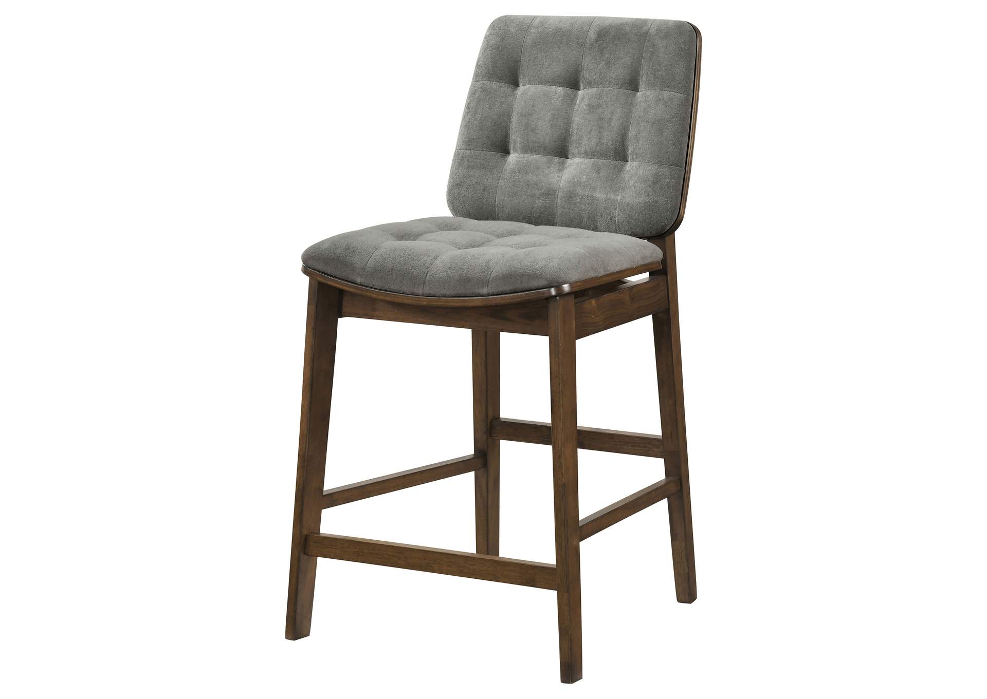 Redbridge Velvet Upholstered Counter Chair Grey and Walnut (Set of 2) image 5