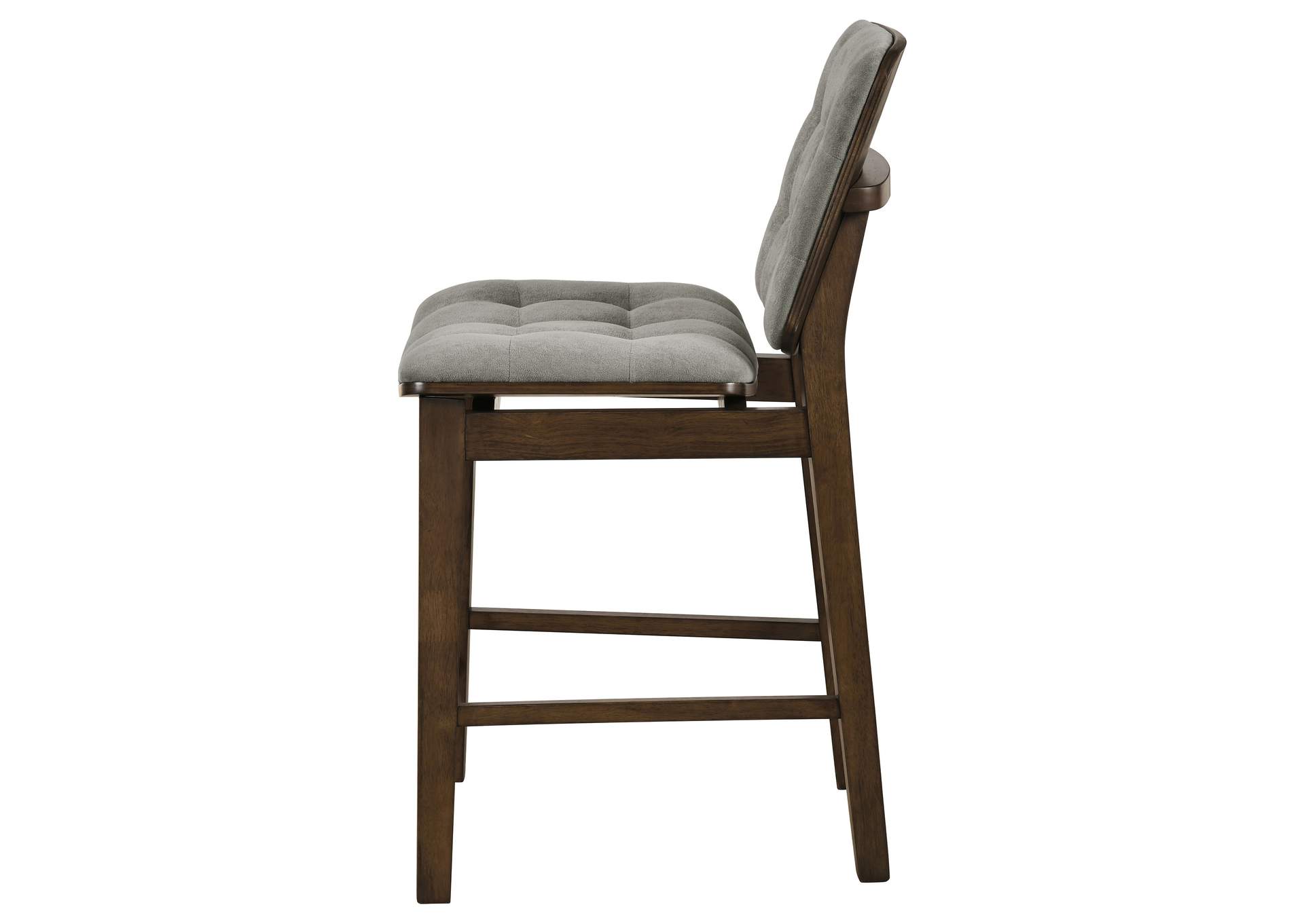 Redbridge Velvet Upholstered Counter Chair Grey and Walnut (Set of 2) image 6