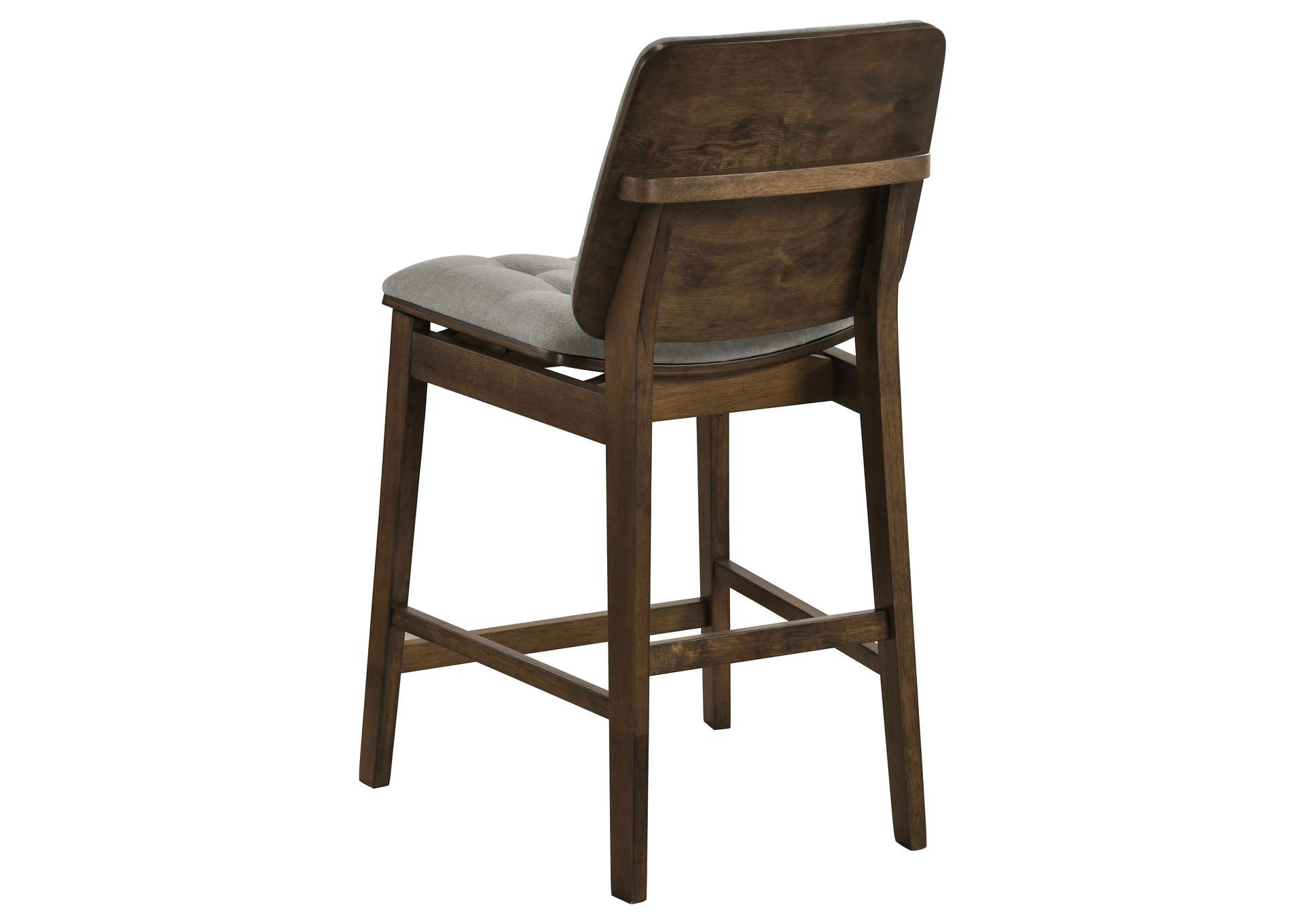 Redbridge Velvet Upholstered Counter Chair Grey and Walnut (Set of 2) image 7