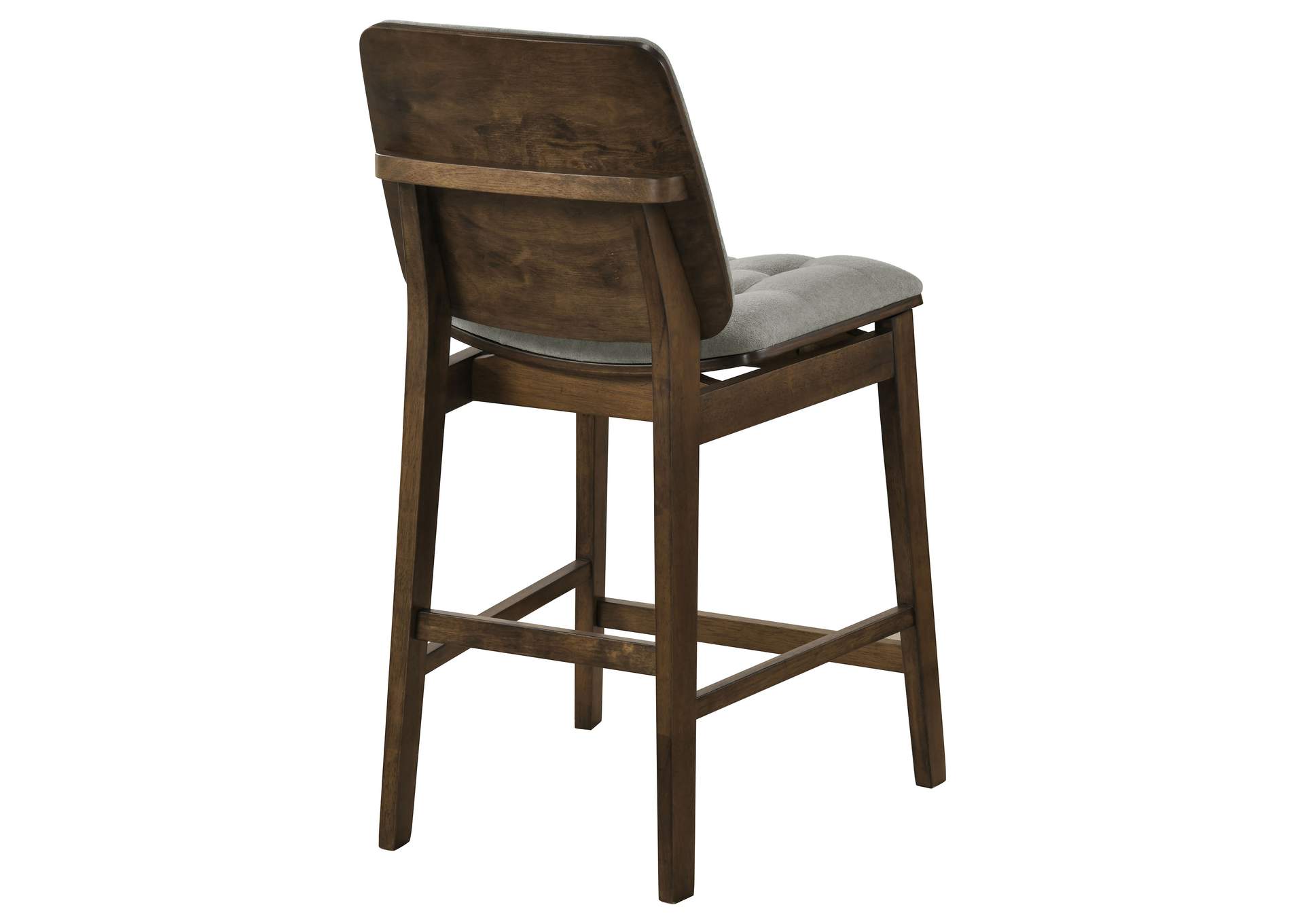 Redbridge Velvet Upholstered Counter Chair Grey and Walnut (Set of 2) image 8