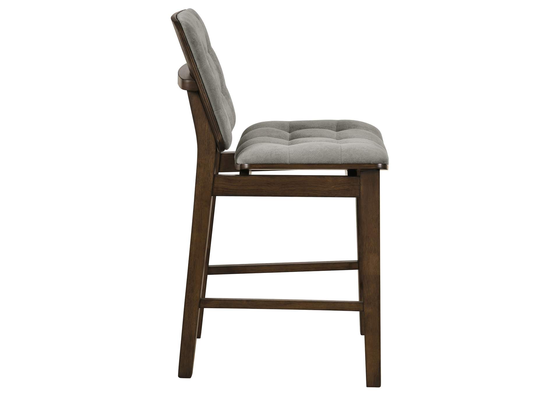 Redbridge Velvet Upholstered Counter Chair Grey and Walnut (Set of 2) image 9