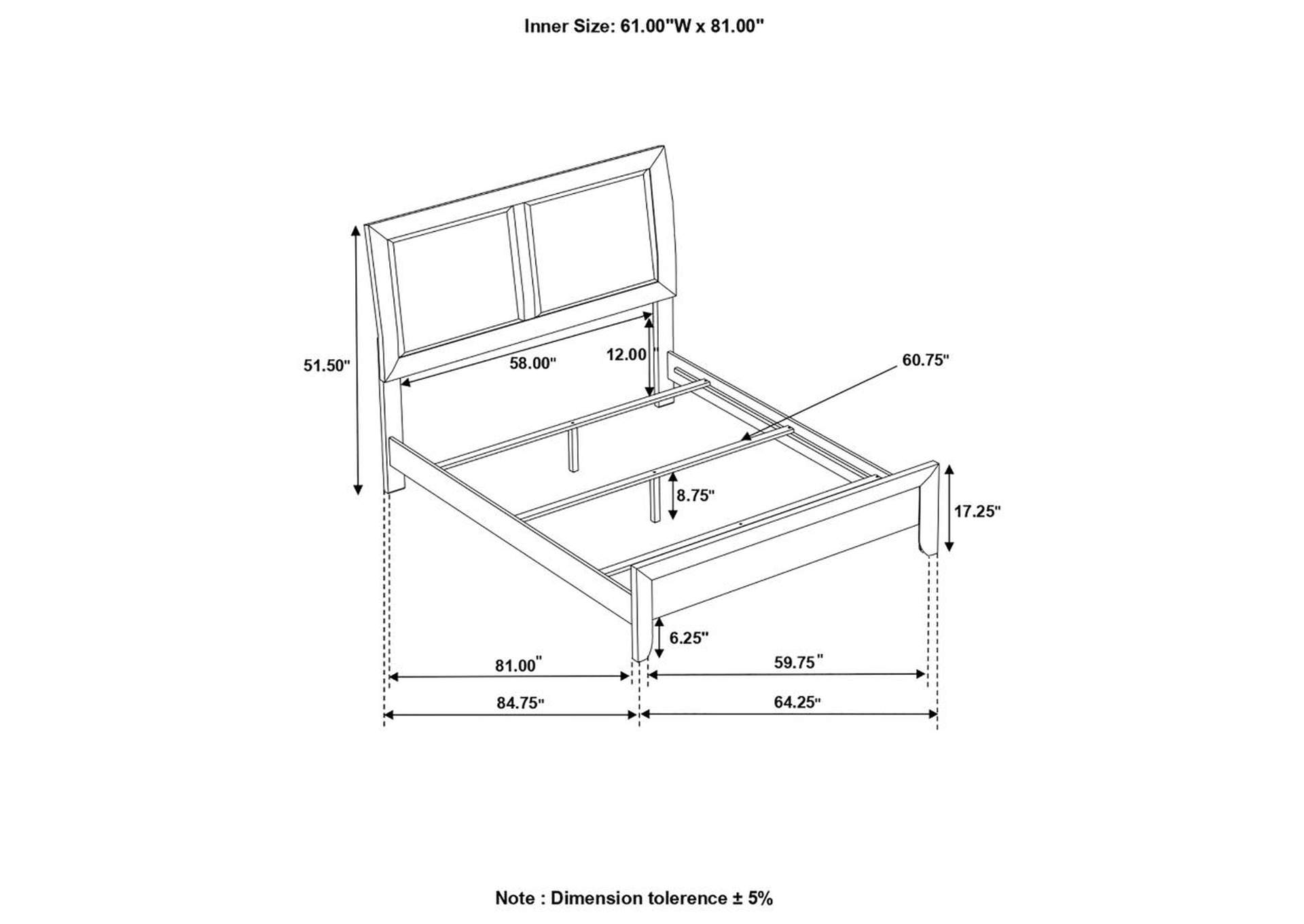 Briana Queen Upholstered Panel Bed Black