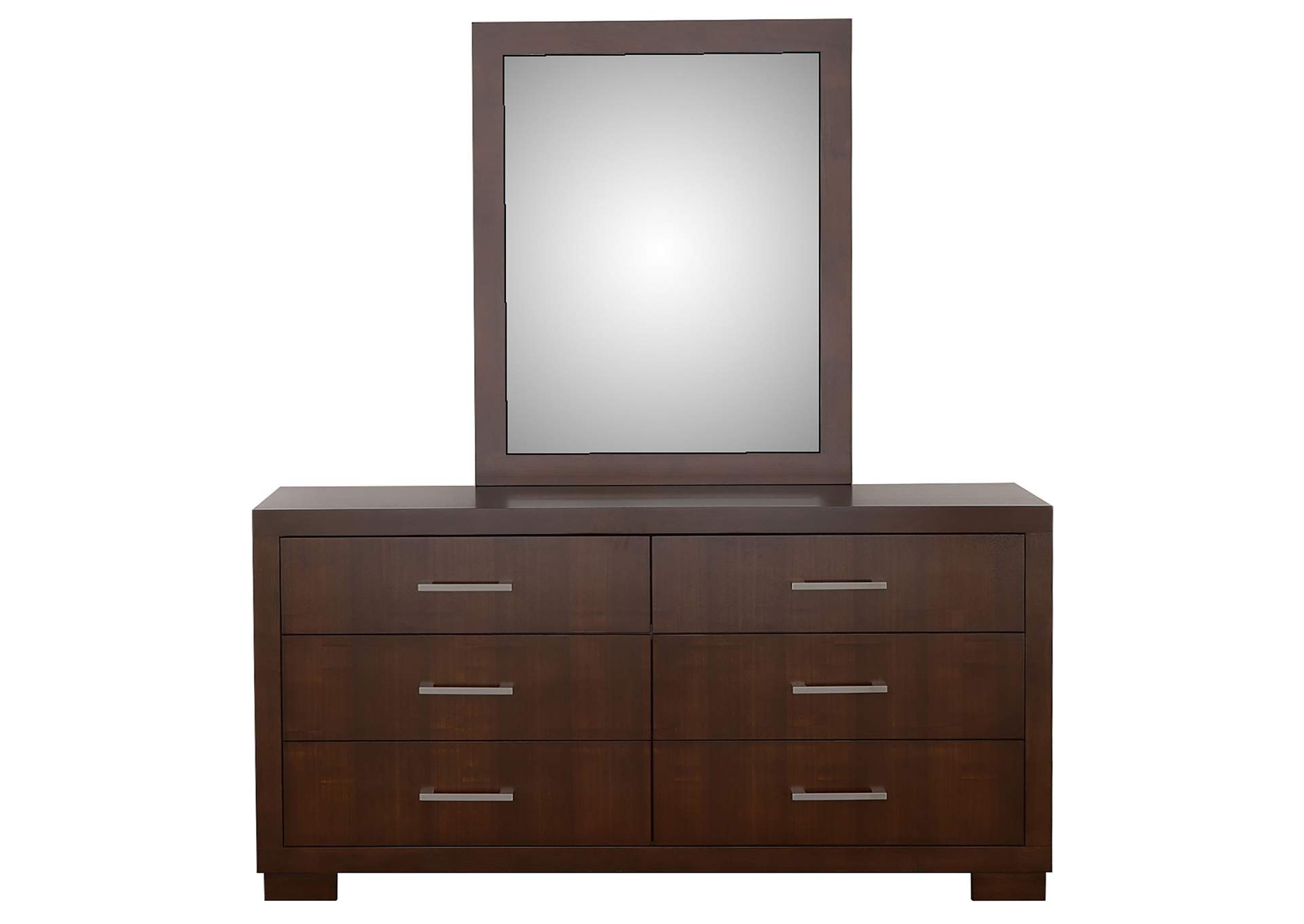 Jessica 6-drawer Dresser with Mirror Cappuccino