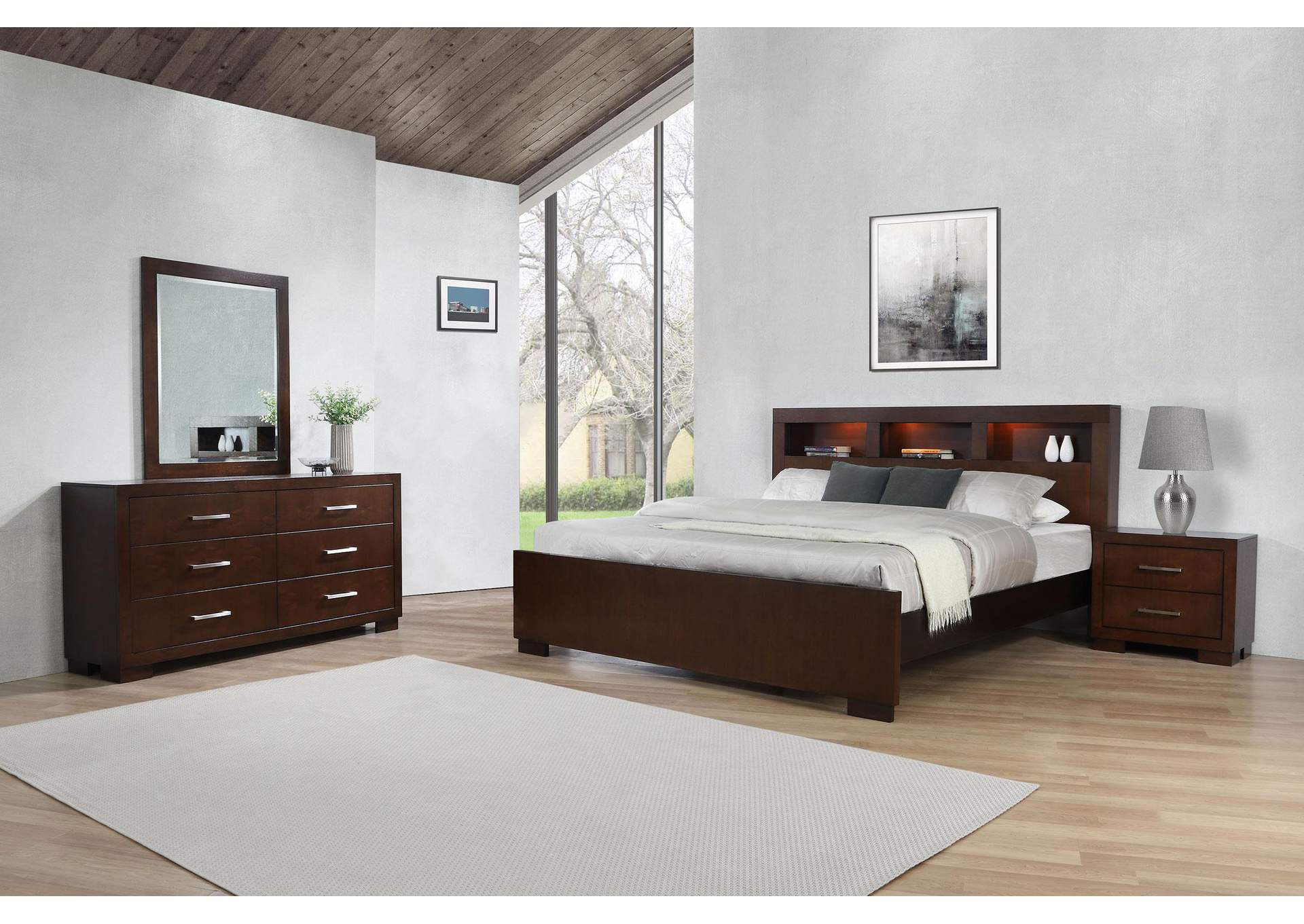 Jessica 4-piece Eastern King Bedroom Set Cappuccino