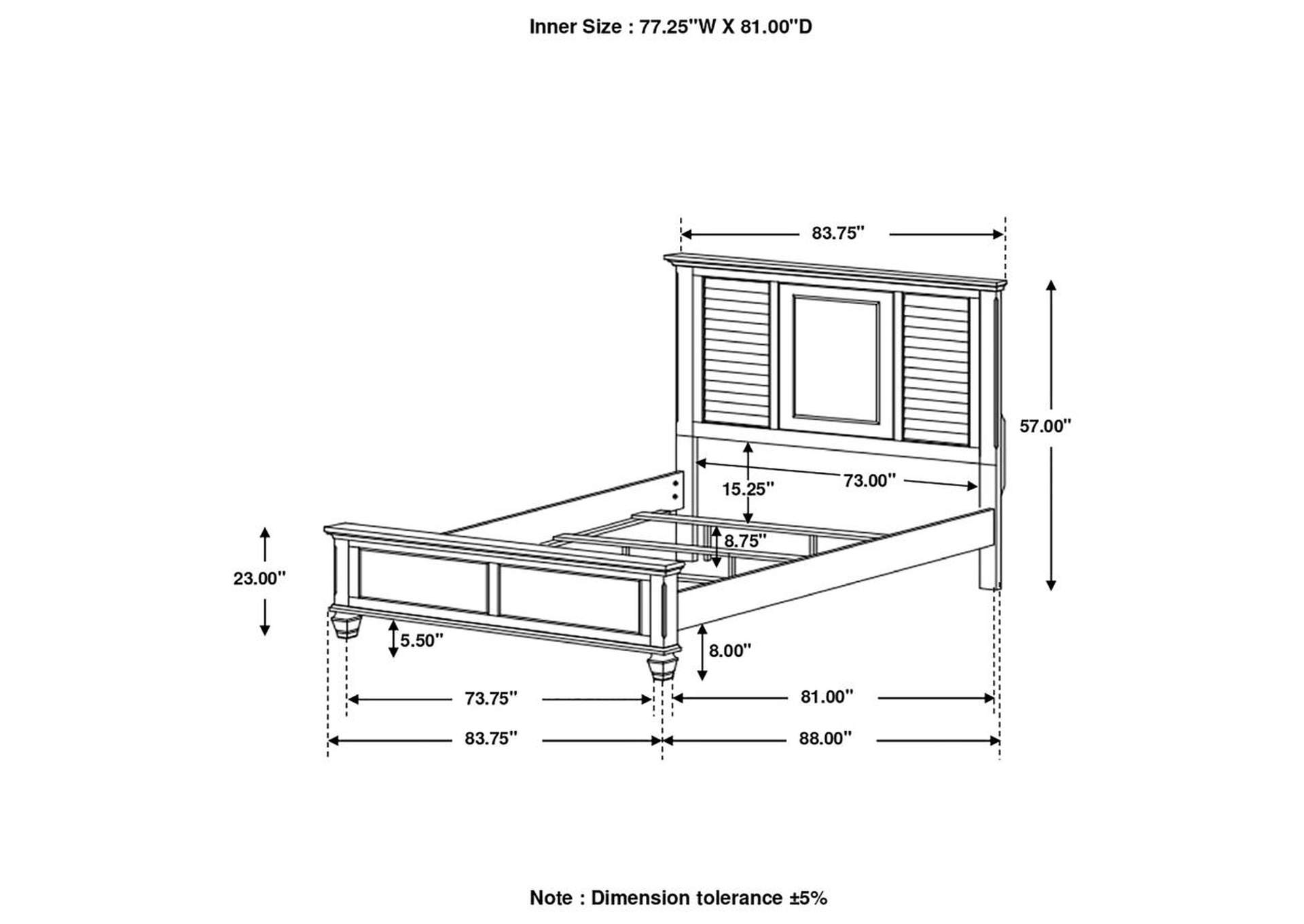 Franco Eastern King Panel Bed Burnished Oak