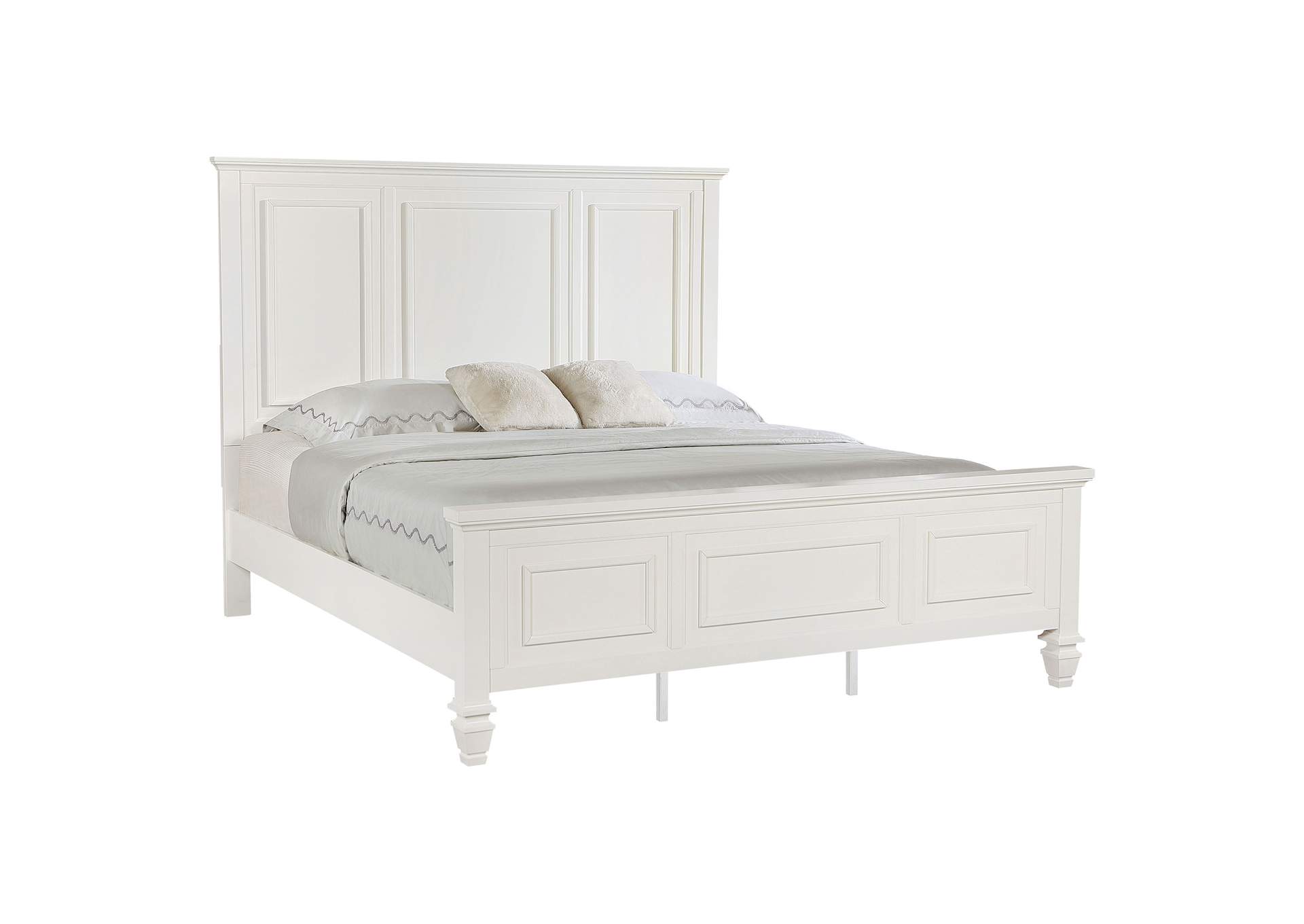 Sandy Beach 63-inch Eastern King Wood Panel Bed Cream White