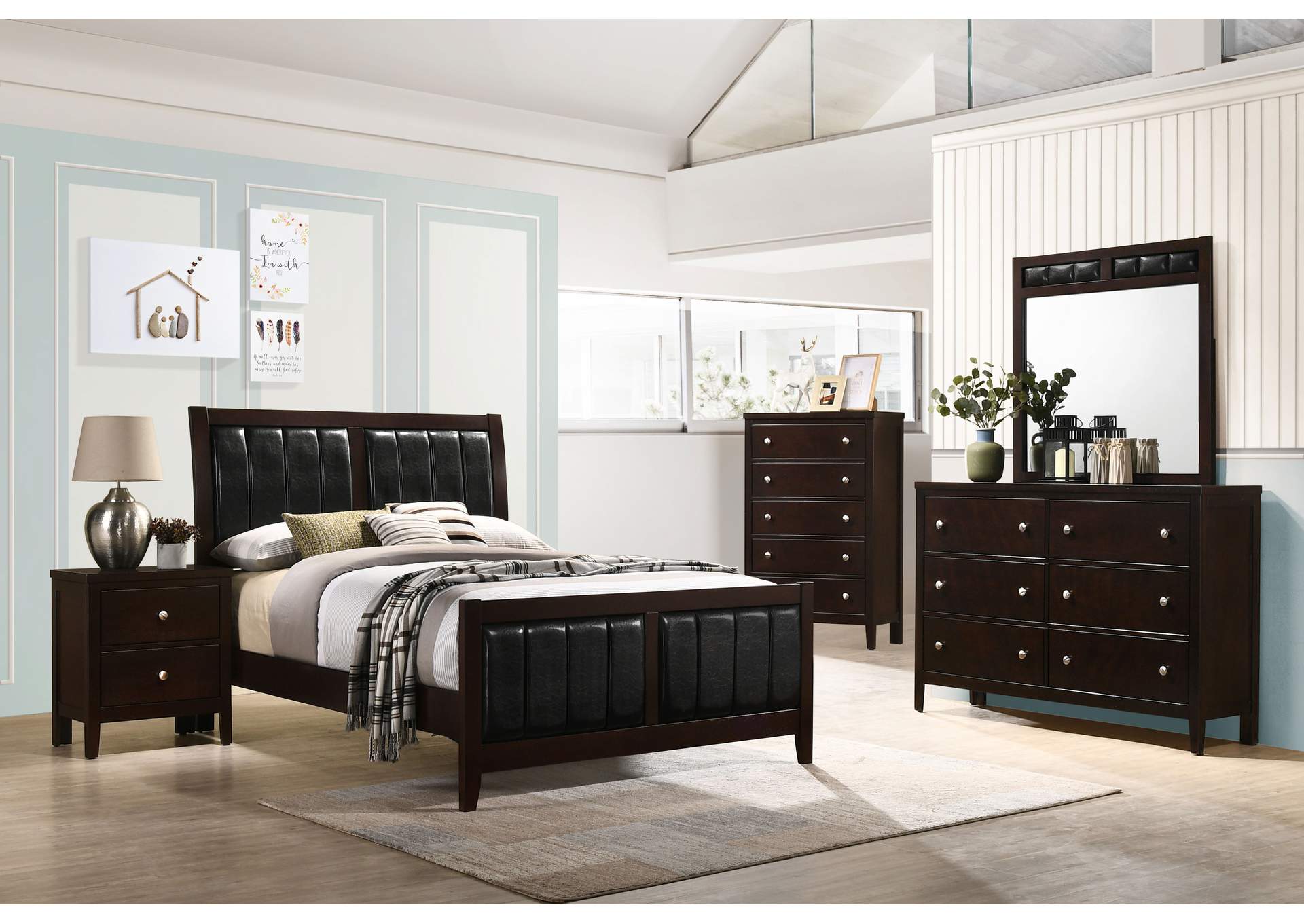 Carlton 5-piece Full Bedroom Set Cappuccino