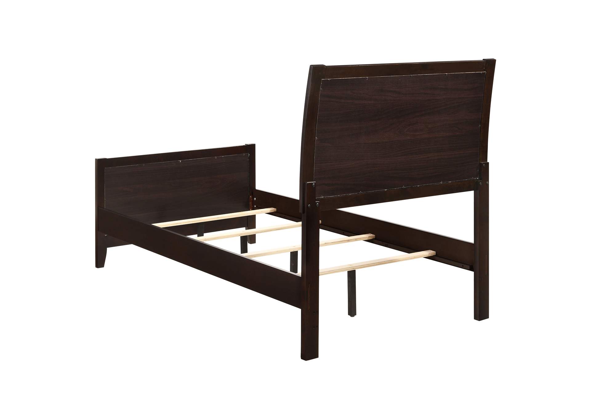 Carlton 5-piece Twin Upholstered Bedroom Set Cappuccino and Black
