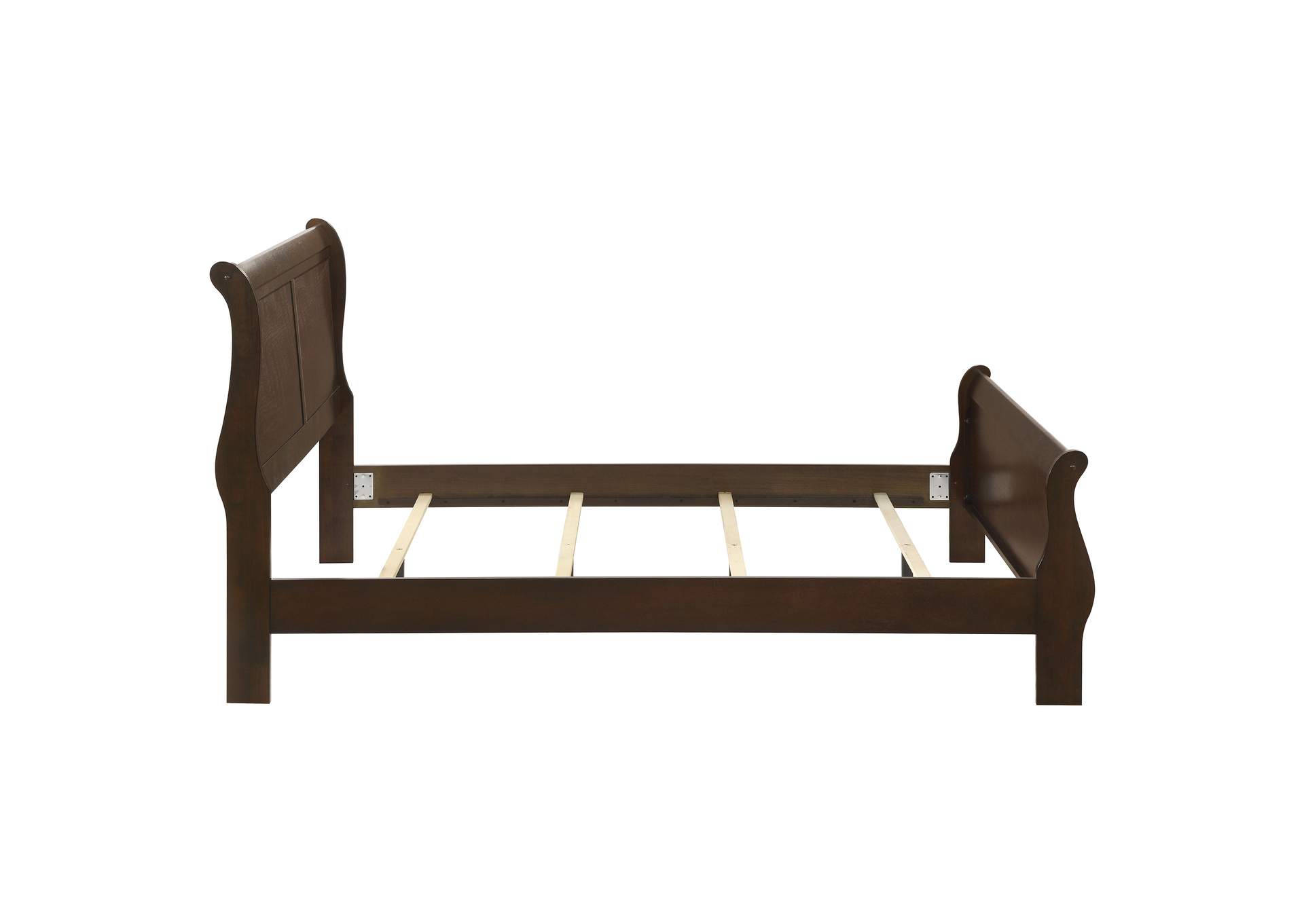 Louis Philippe Wood Queen Sleigh Bed Cappuccino
