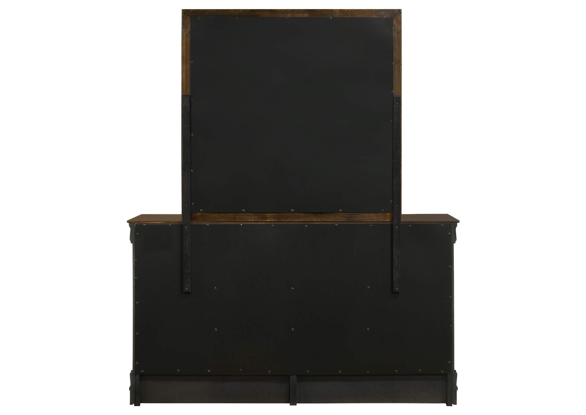 Louis Philippe 6-drawer Dresser with Mirror Cappuccino