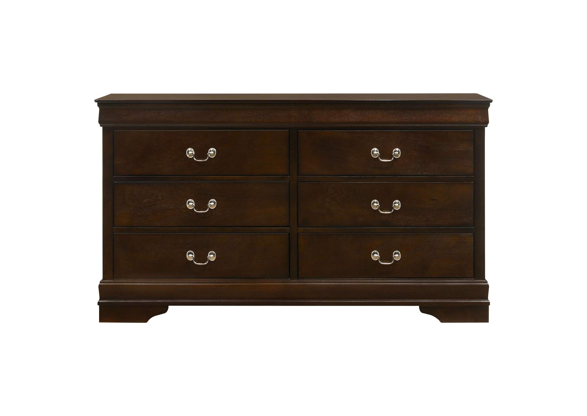Louis Philippe 6-drawer Dresser Cappuccino