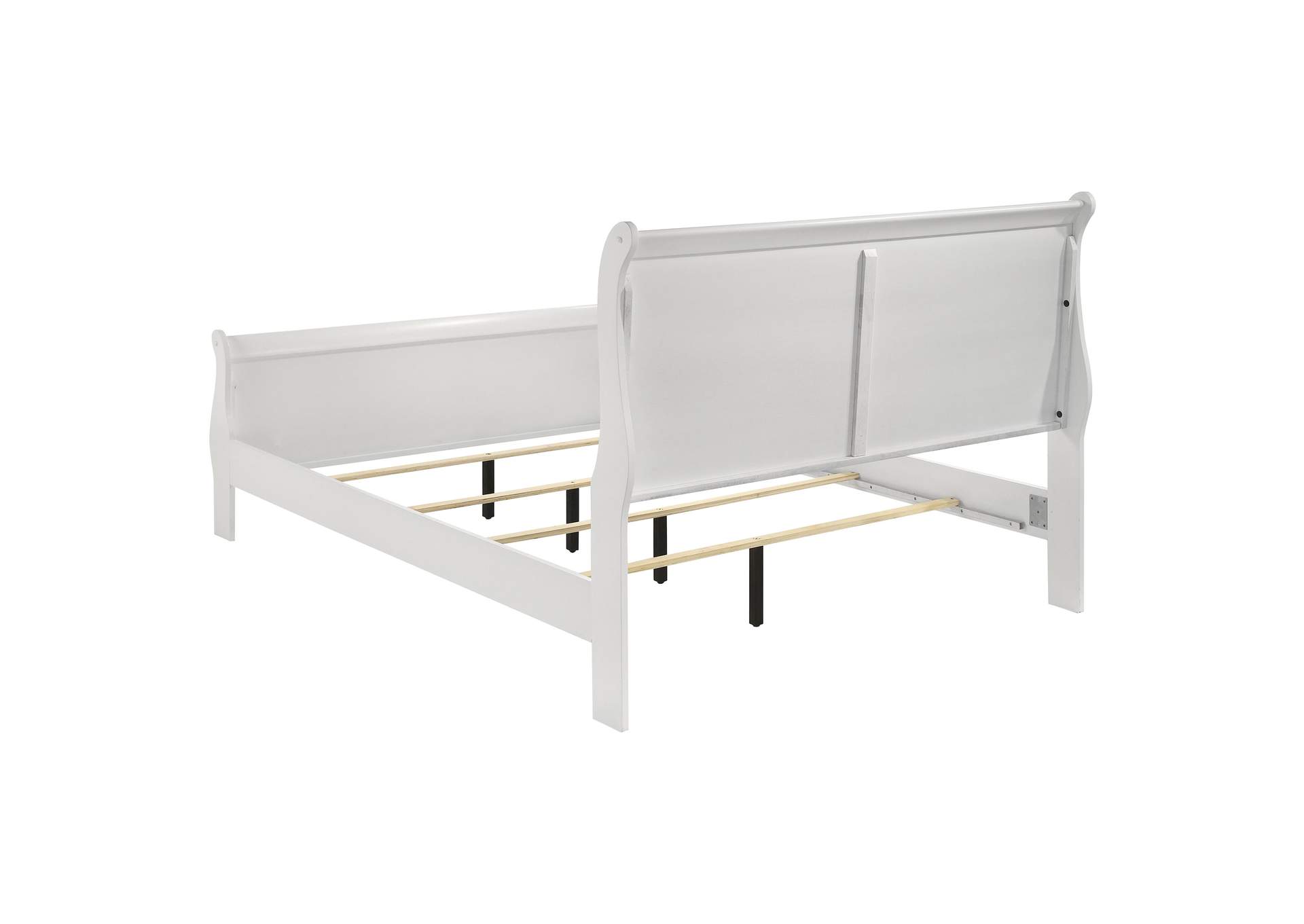 Louis Philippe 47-inch Eastern King Sleigh Panel Bed White