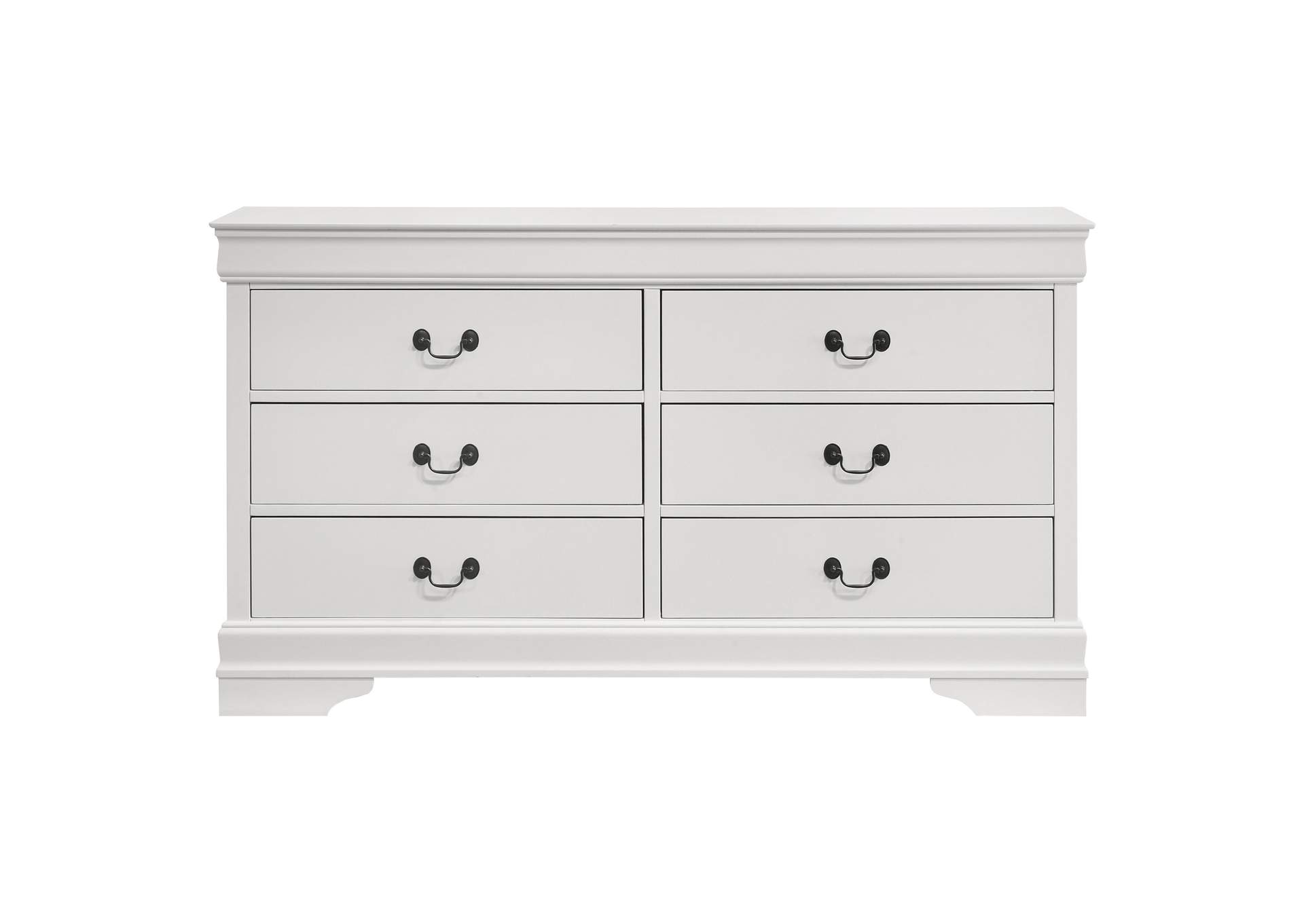 Louis Philippe 6-drawer Dresser White