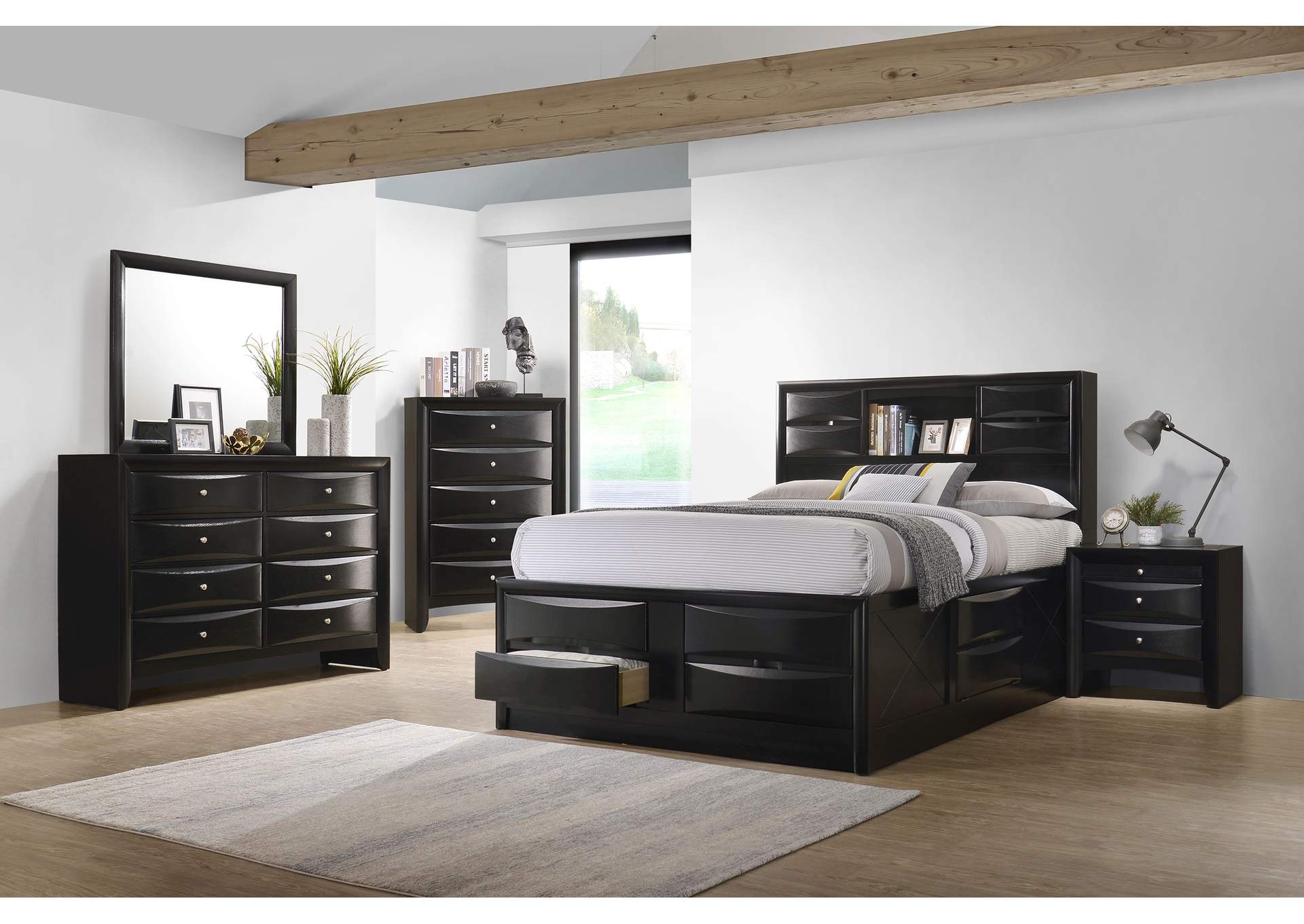 Briana California King Platform Storage Bed Black