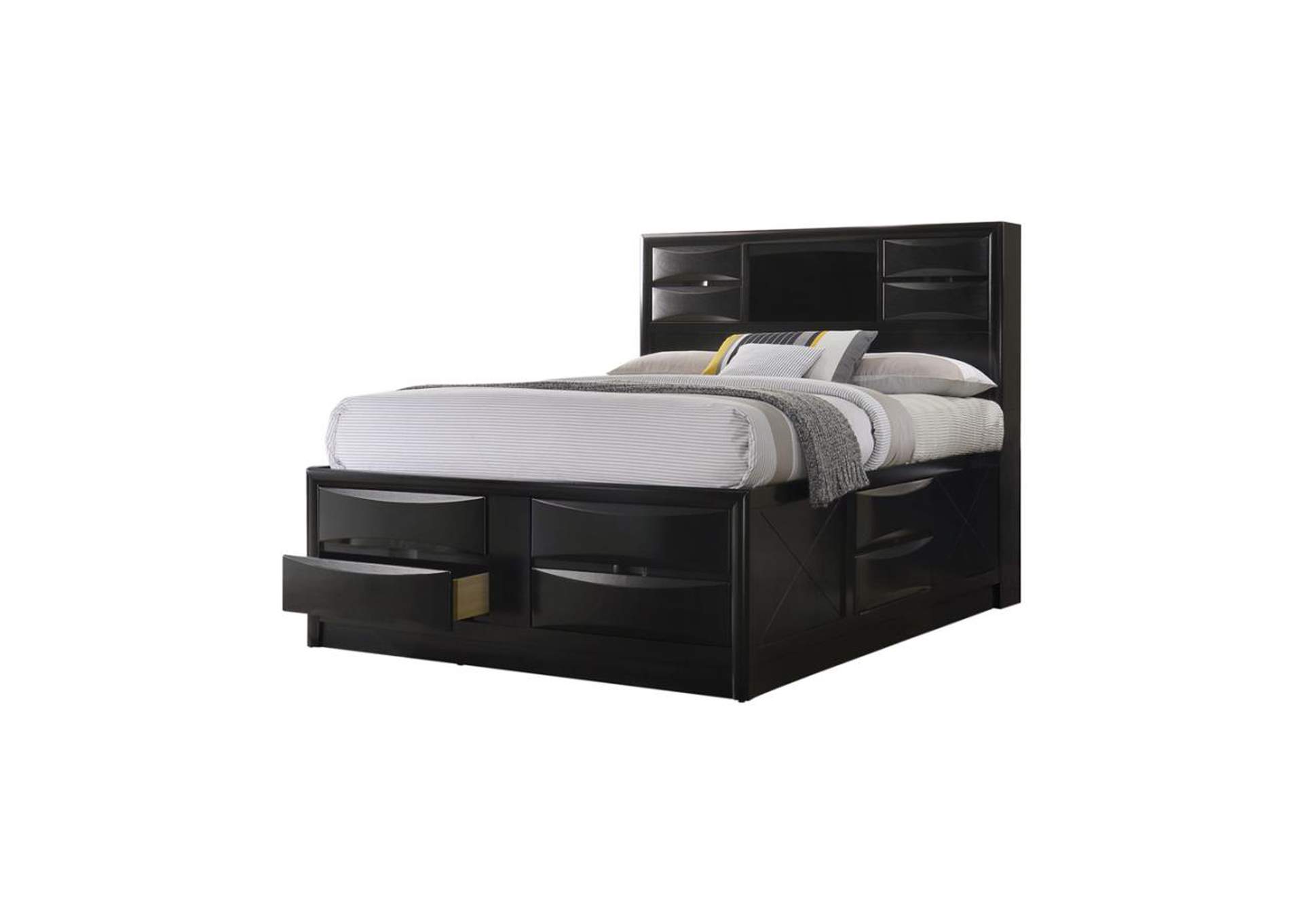 Briana California King Platform Storage Bed Black