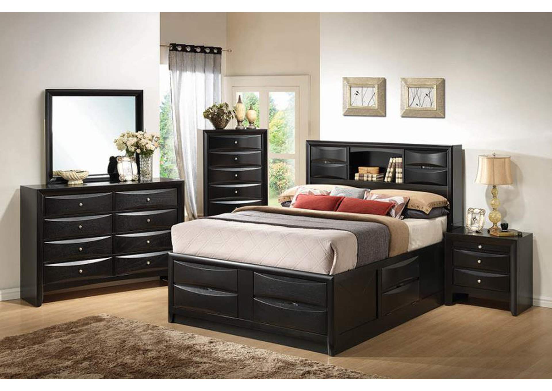 Briana California King Platform Storage Bed Black