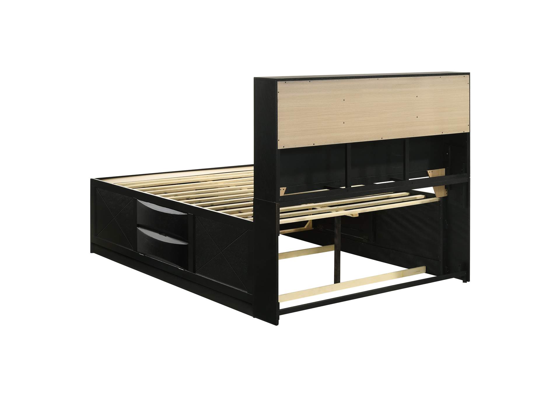 Briana Storage Bedroom Set with Bookcase Headboard Black
