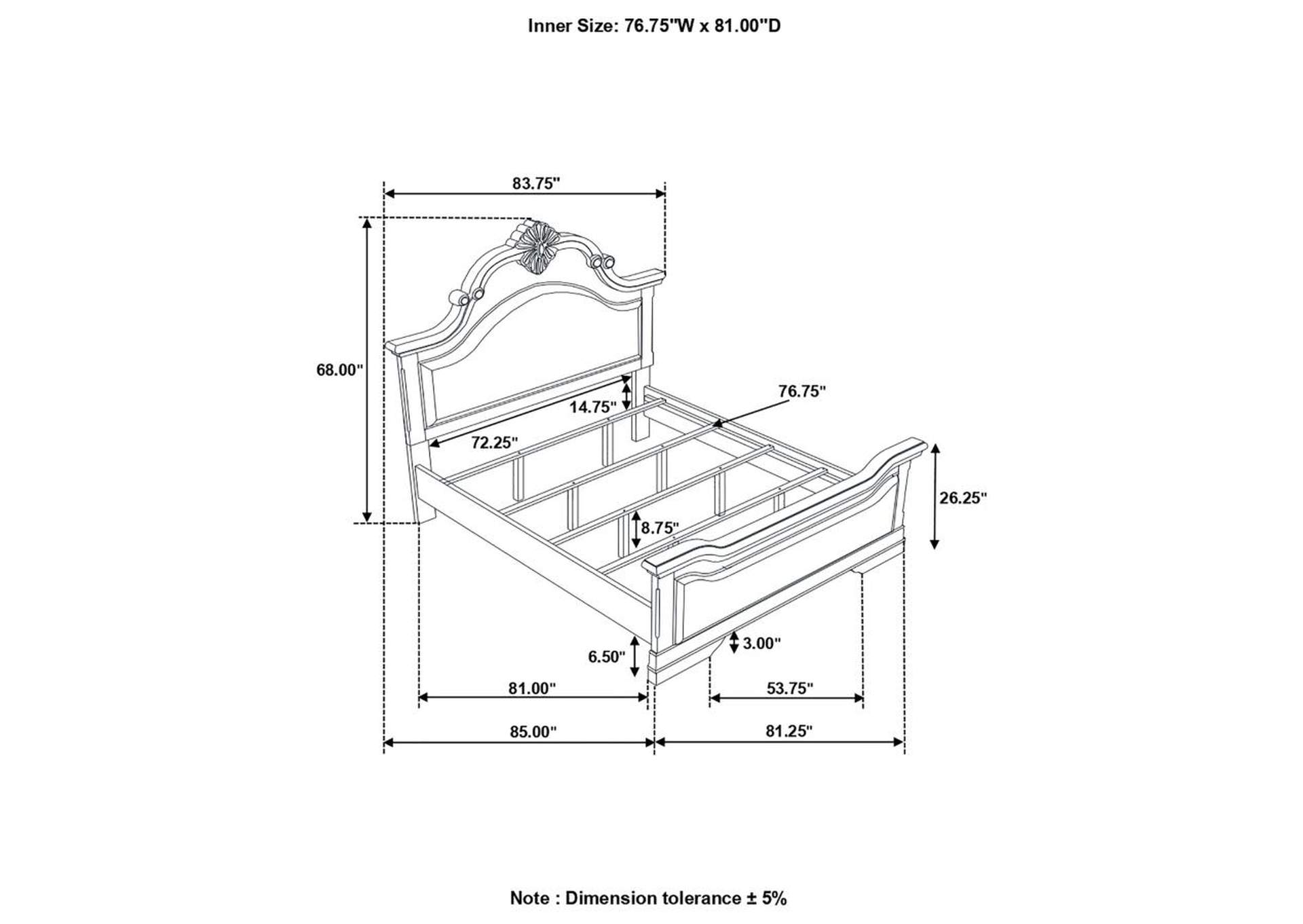 Cambridge Eastern King Panel Bed Cappuccino and Brown