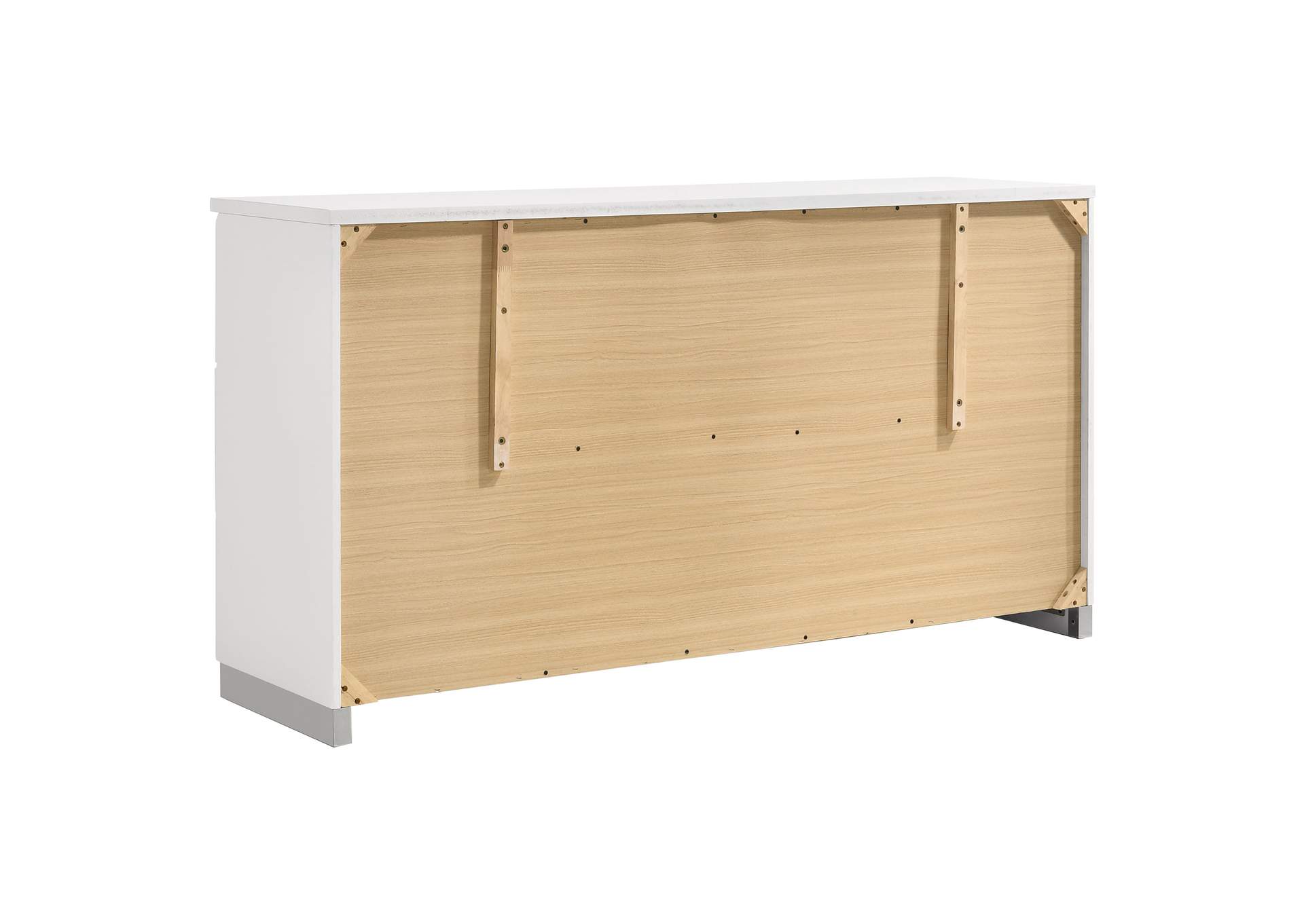 Felicity Bedroom Set with LED Light Headboard Glossy White
