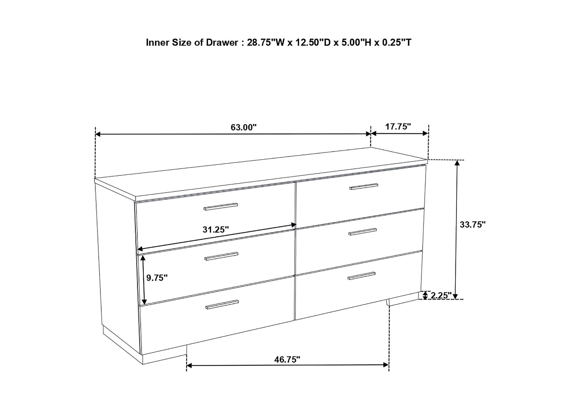 Felicity Bedroom Set with LED Light Headboard Glossy White