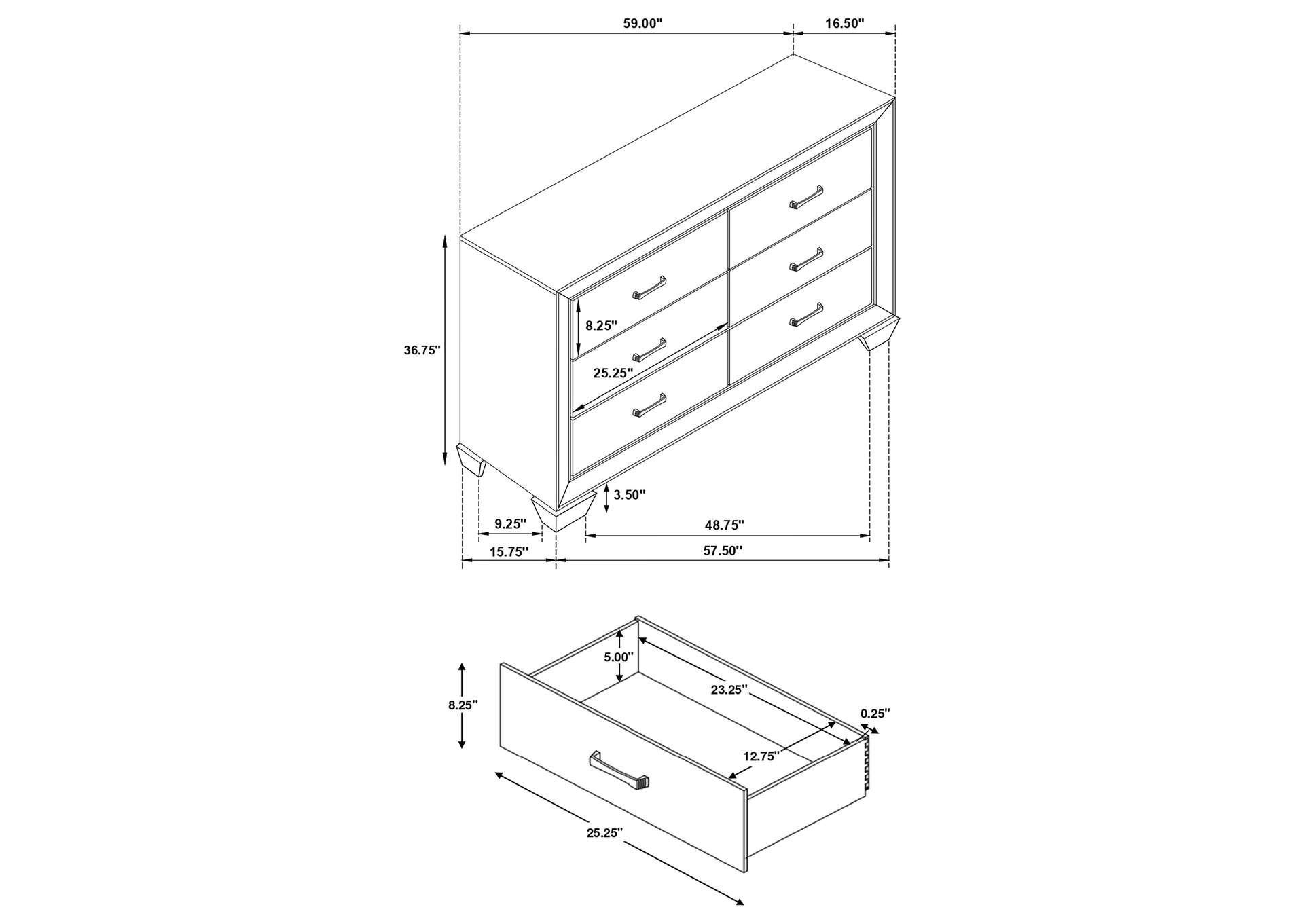 Kauffman Storage Bedroom Set with High Straight Headboard