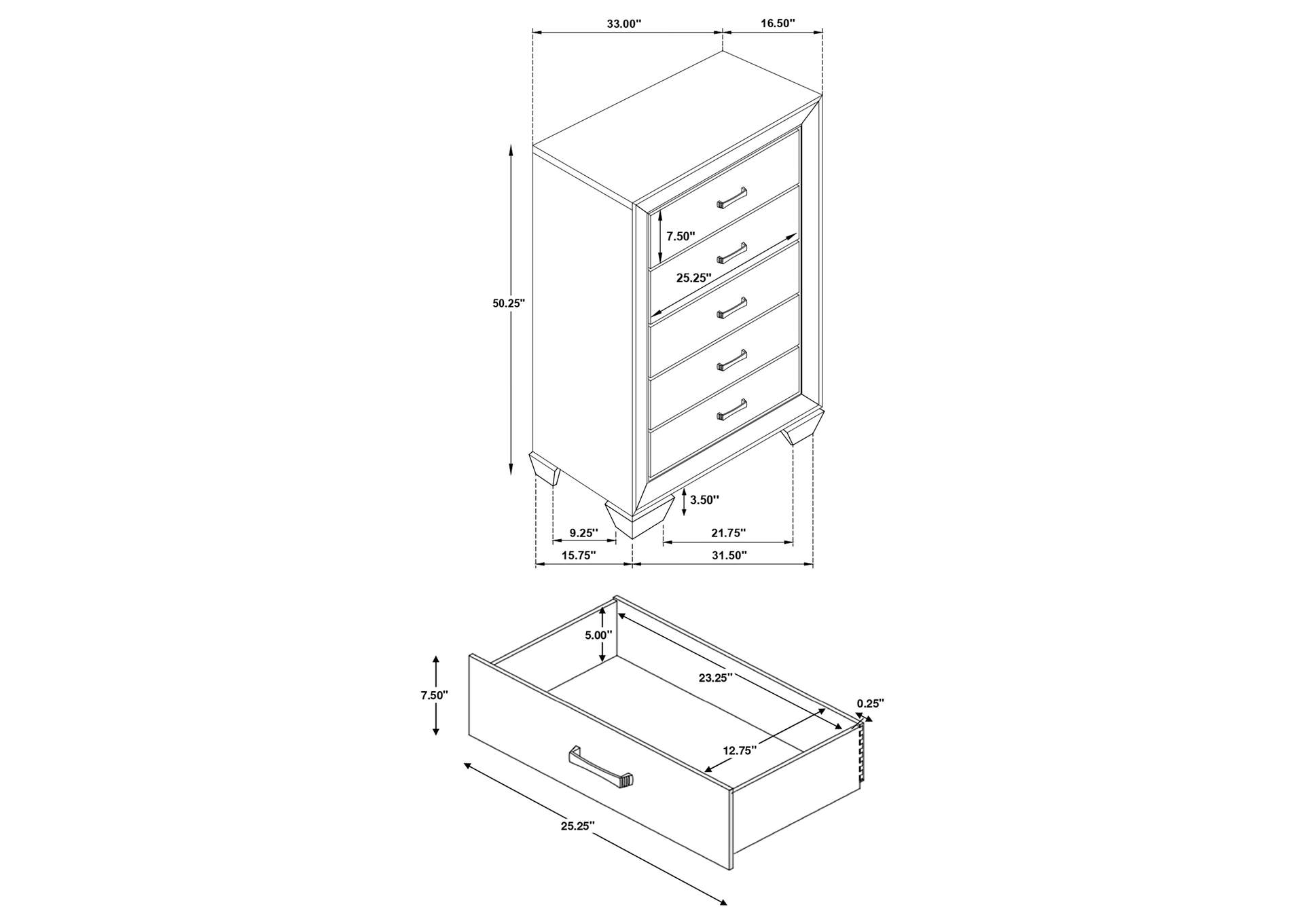 Kauffman Storage Bedroom Set with High Straight Headboard