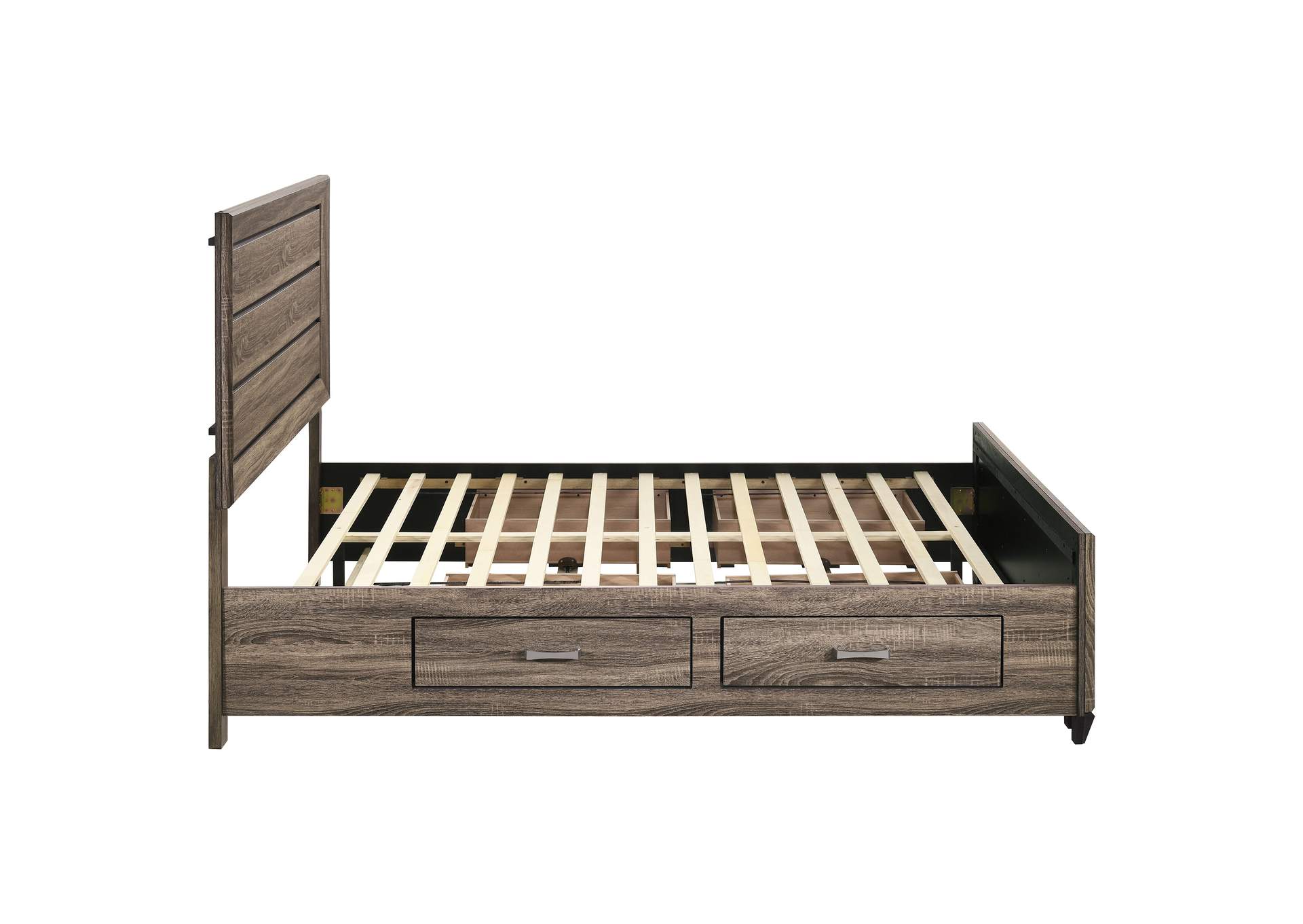 Kauffman Wood Queen Storage Panel Bed Washed Taupe