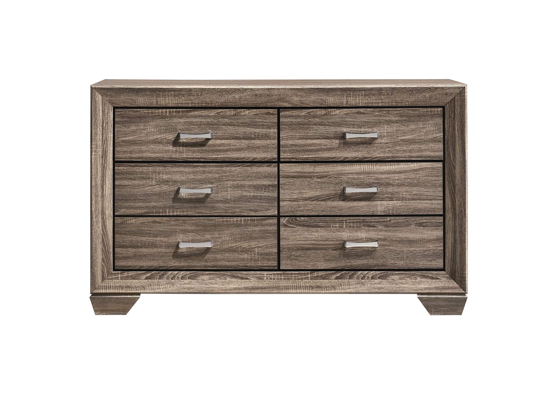 Kauffman 6-drawer Dresser Washed Taupe