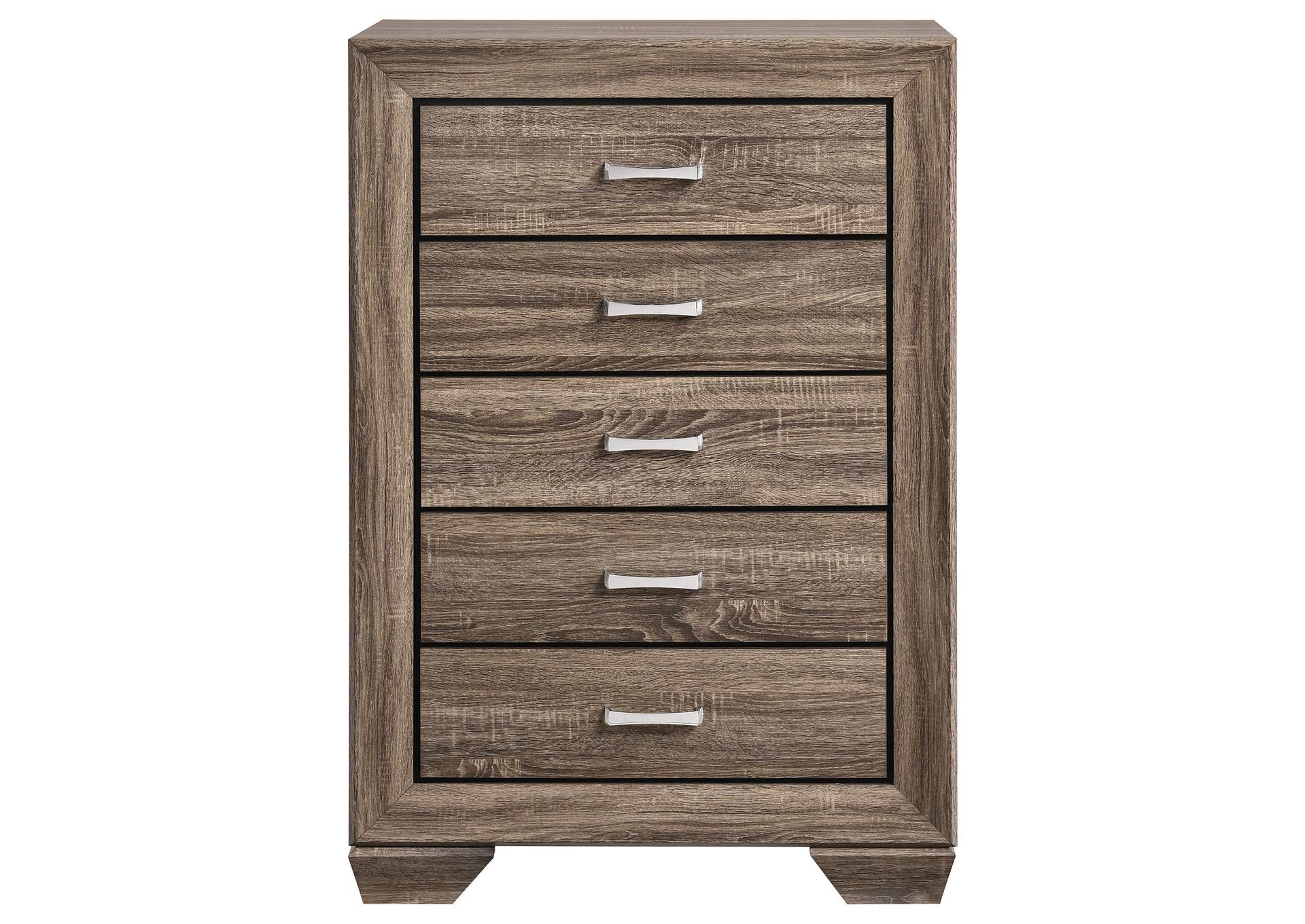 Kauffman 5-drawer Bedroom Chest Washed Taupe