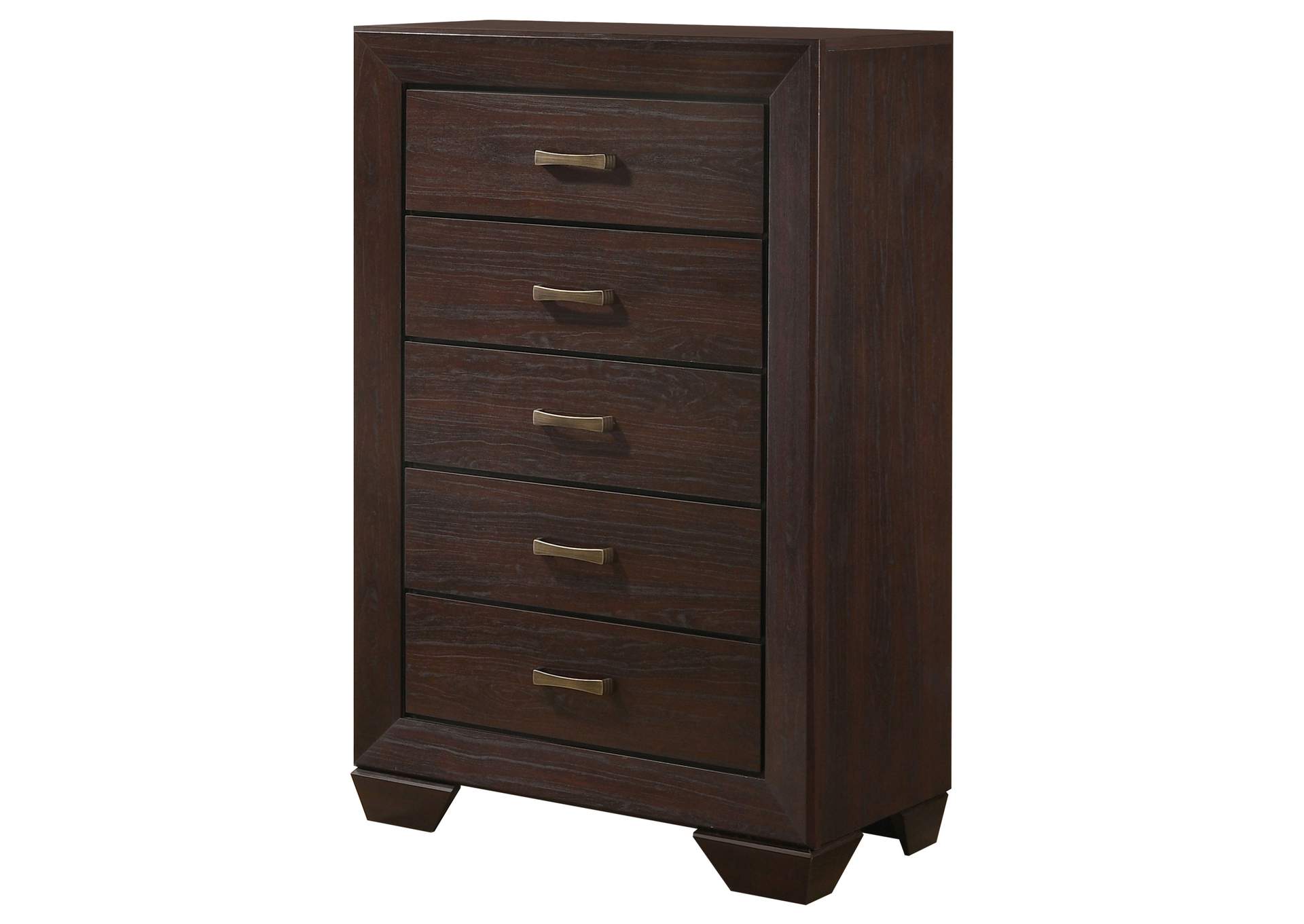 Kauffman 5-drawer Bedroom Chest Dark Cocoa