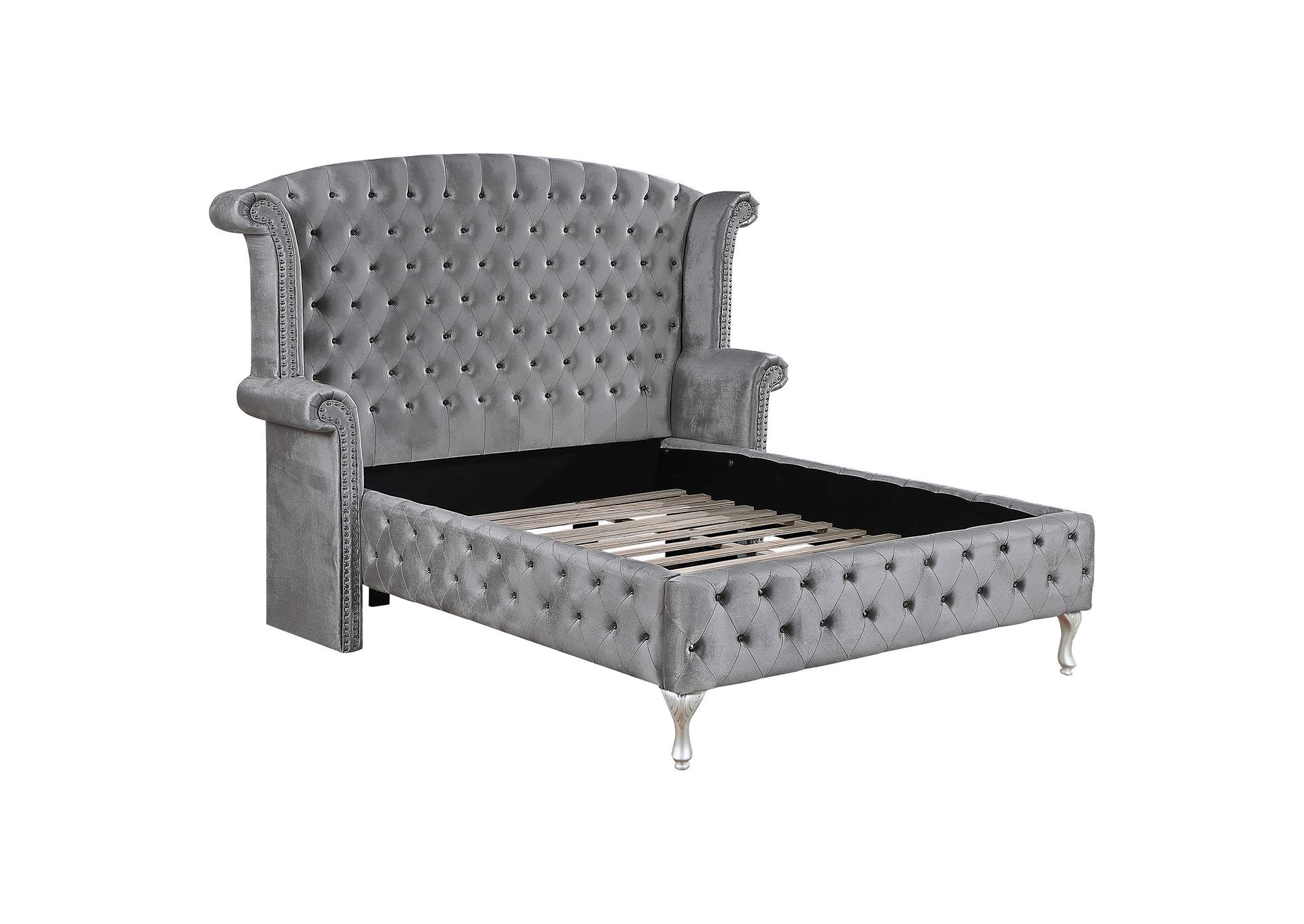Deanna Upholstered Tufted Bedroom Set Grey