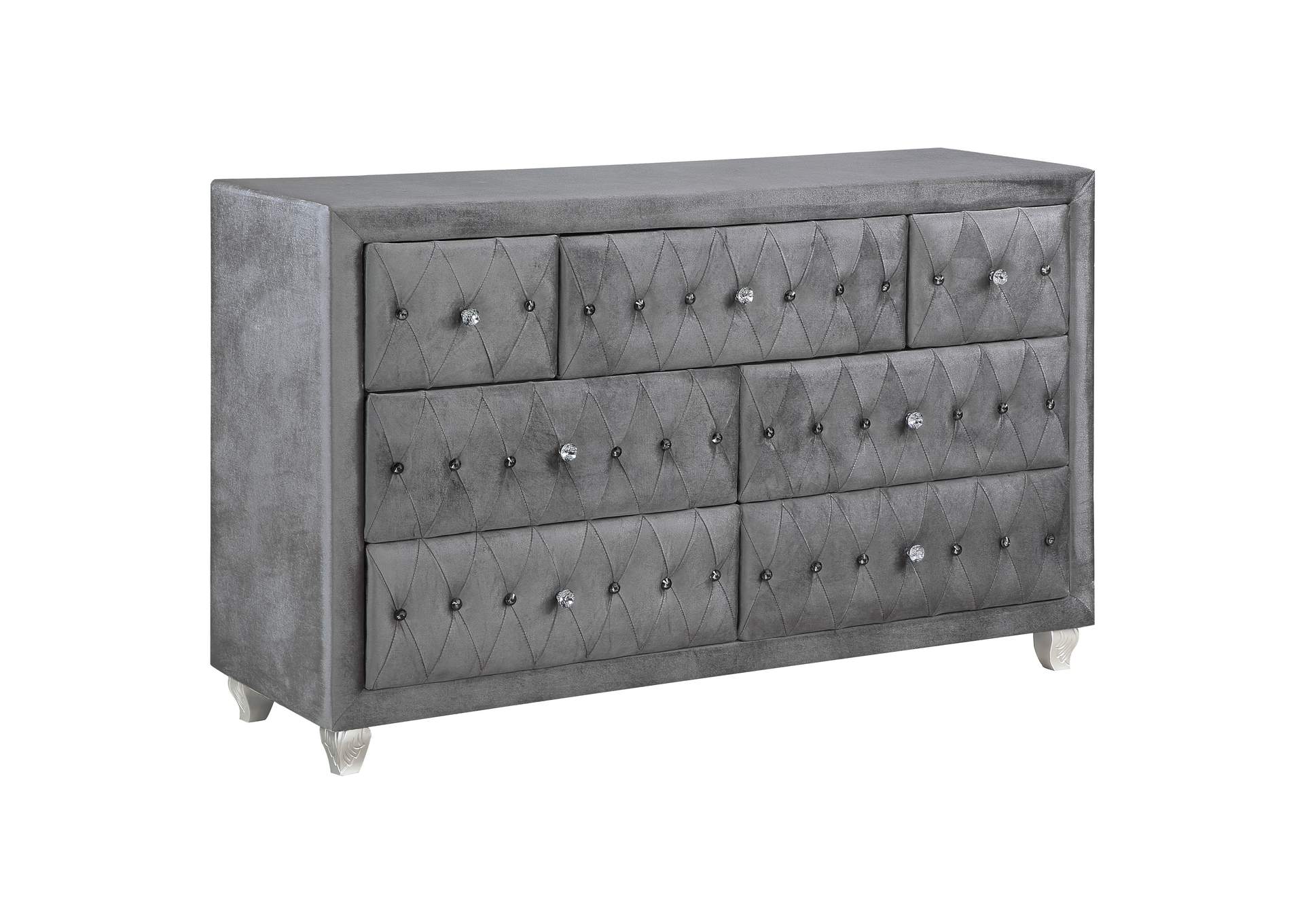 Deanna Upholstered Tufted Bedroom Set Grey