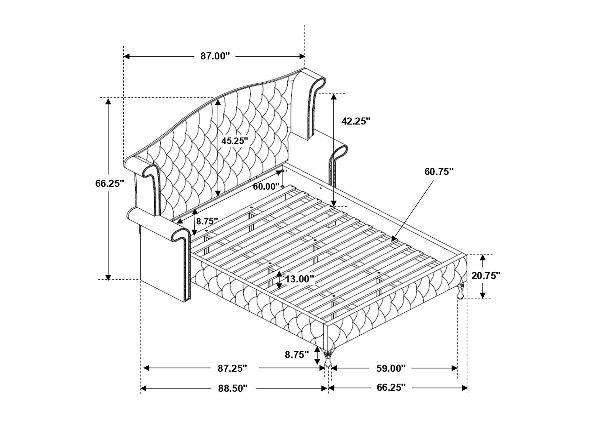Deanna Upholstered Tufted Bedroom Set Grey