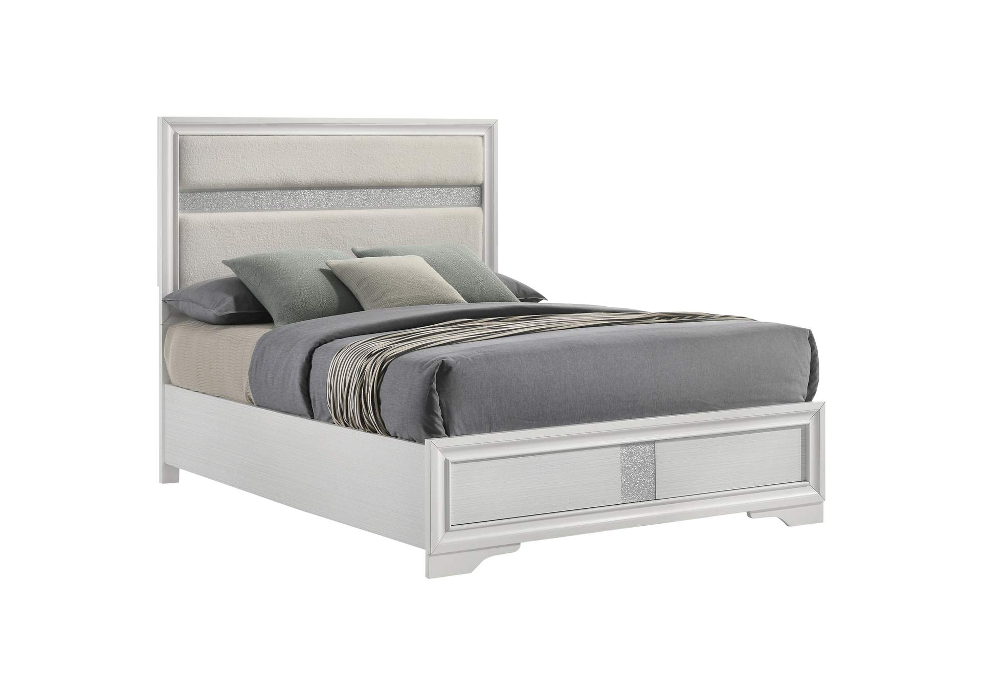 Miranda 54-inch Upholstered Full Panel Bed White