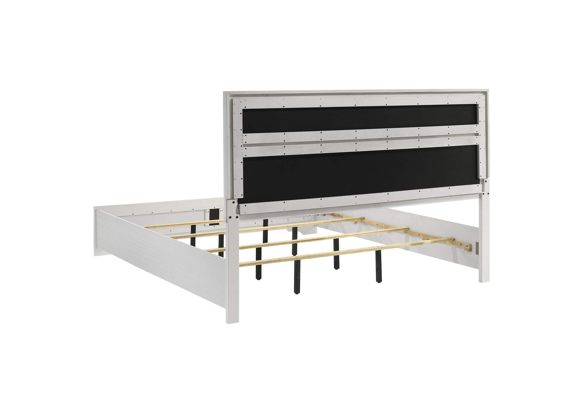 Miranda 54-inch Upholstered Eastern King Panel Bed White