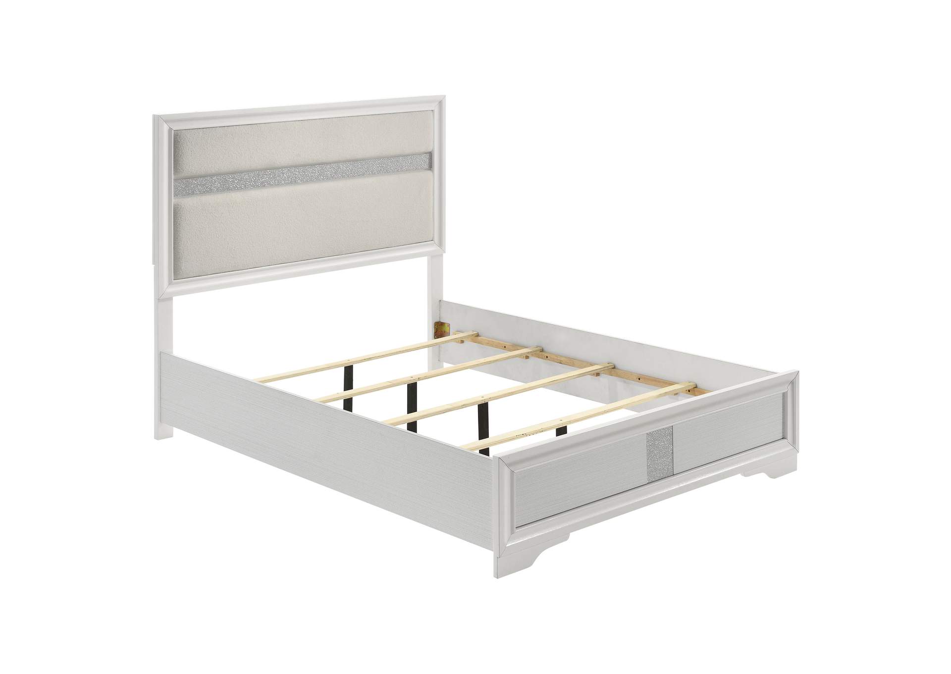 Miranda 54-inch Upholstered Queen Panel Bed White