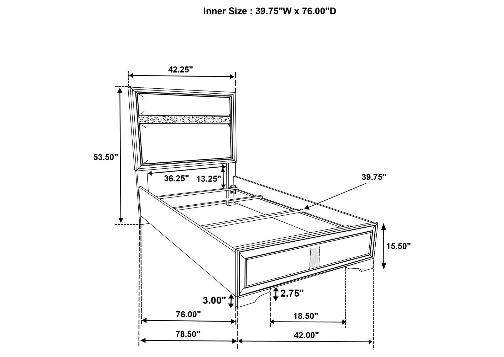 Miranda 5-piece Twin Bedroom Set White