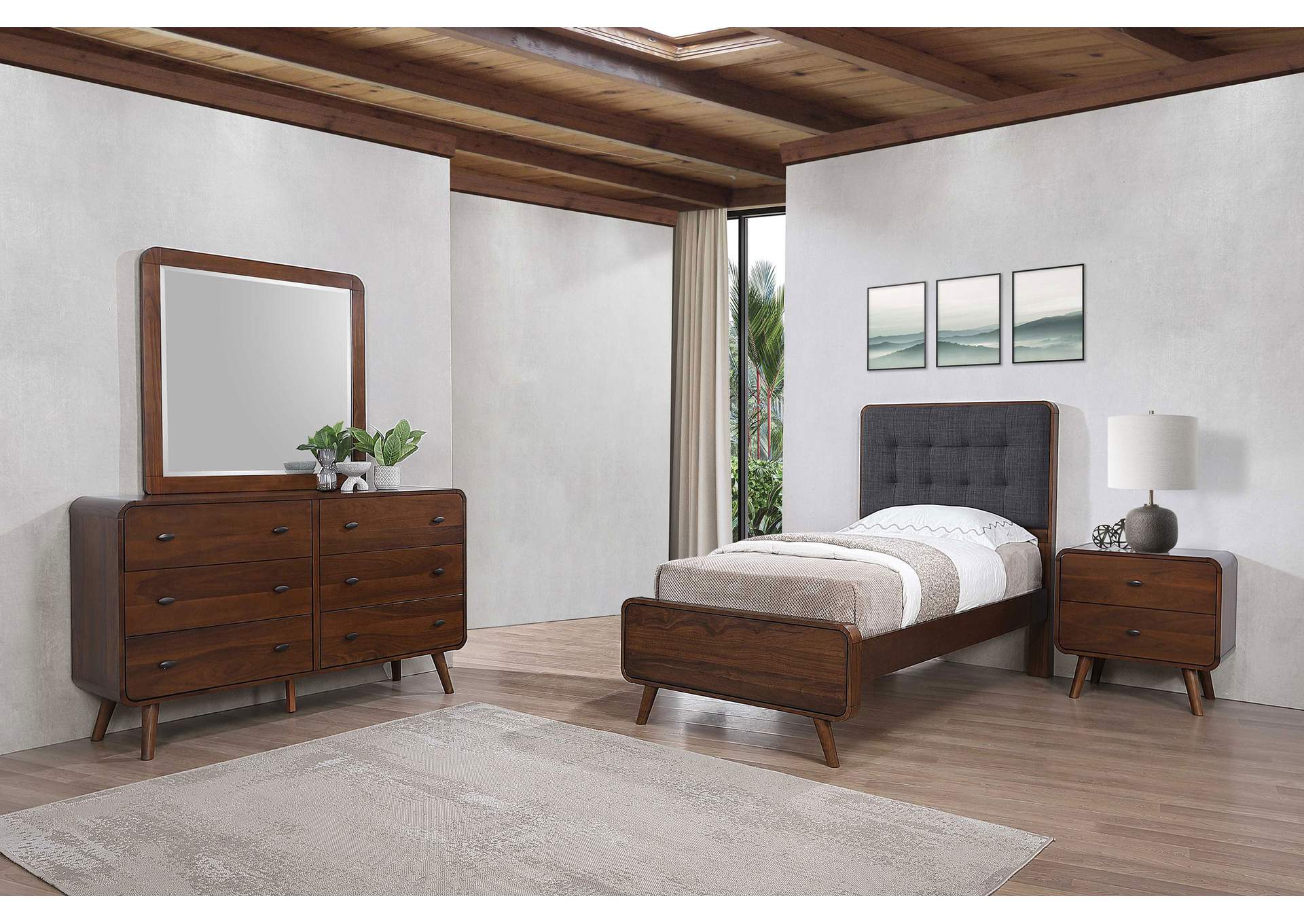 Robyn 4-piece Twin Bedroom Set Dark Walnut