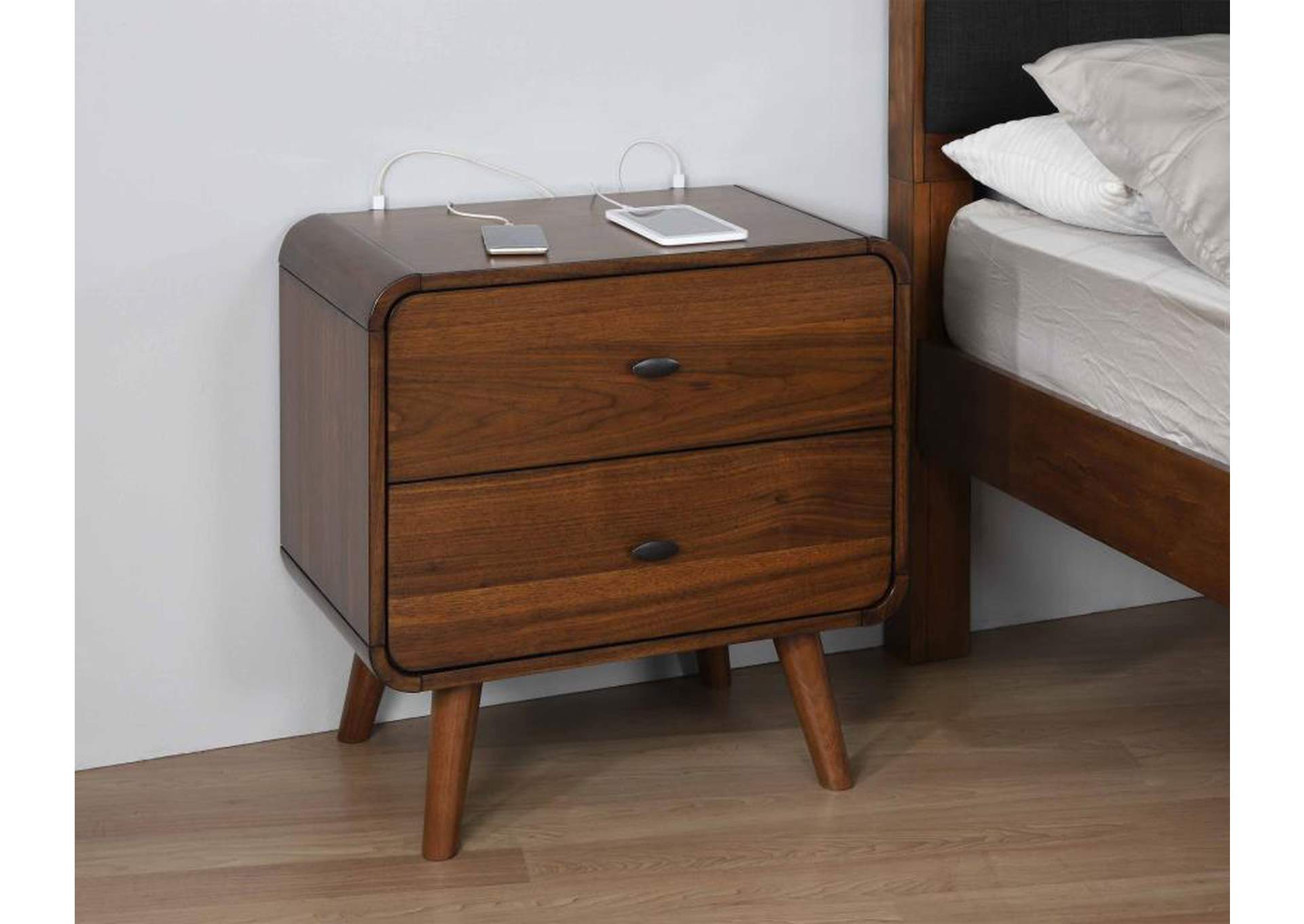 Robyn 2drawer Nightstand Dark Walnut