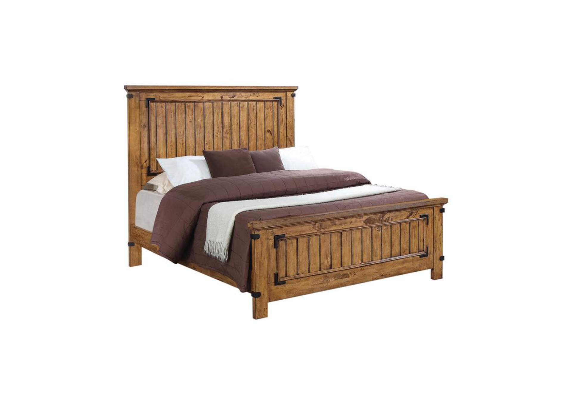 Brenner California King Panel Bed Rustic Honey