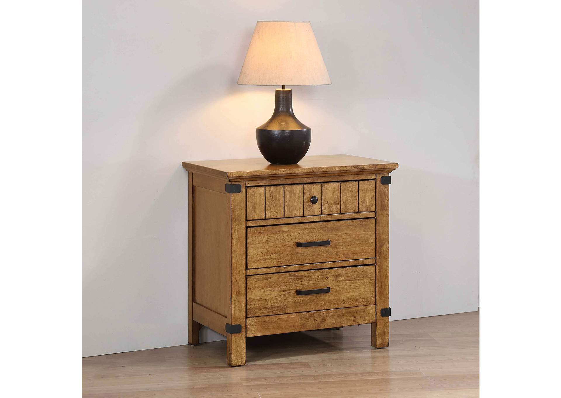 Brenner 3drawer Night Stand Rustic Honey