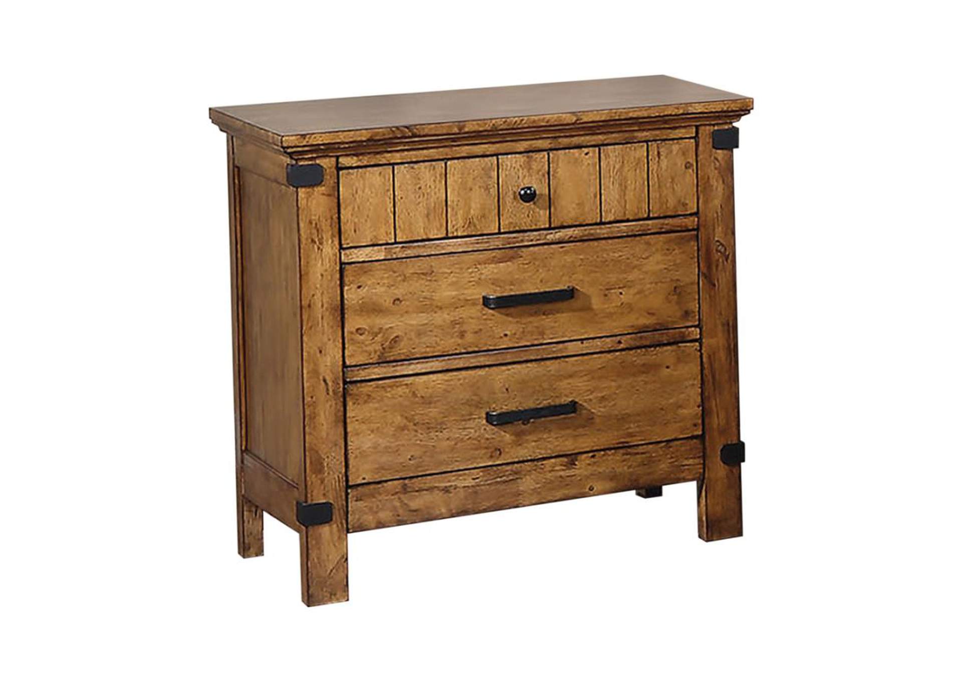 Brenner 3drawer Night Stand Rustic Honey