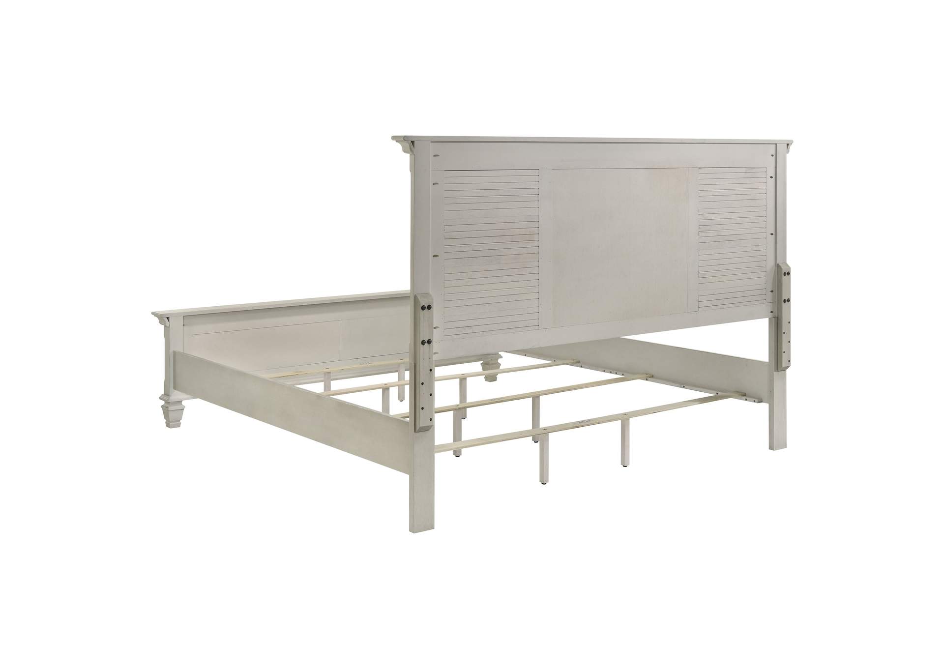 Franco Wood Eastern King Panel Bed Distressed White