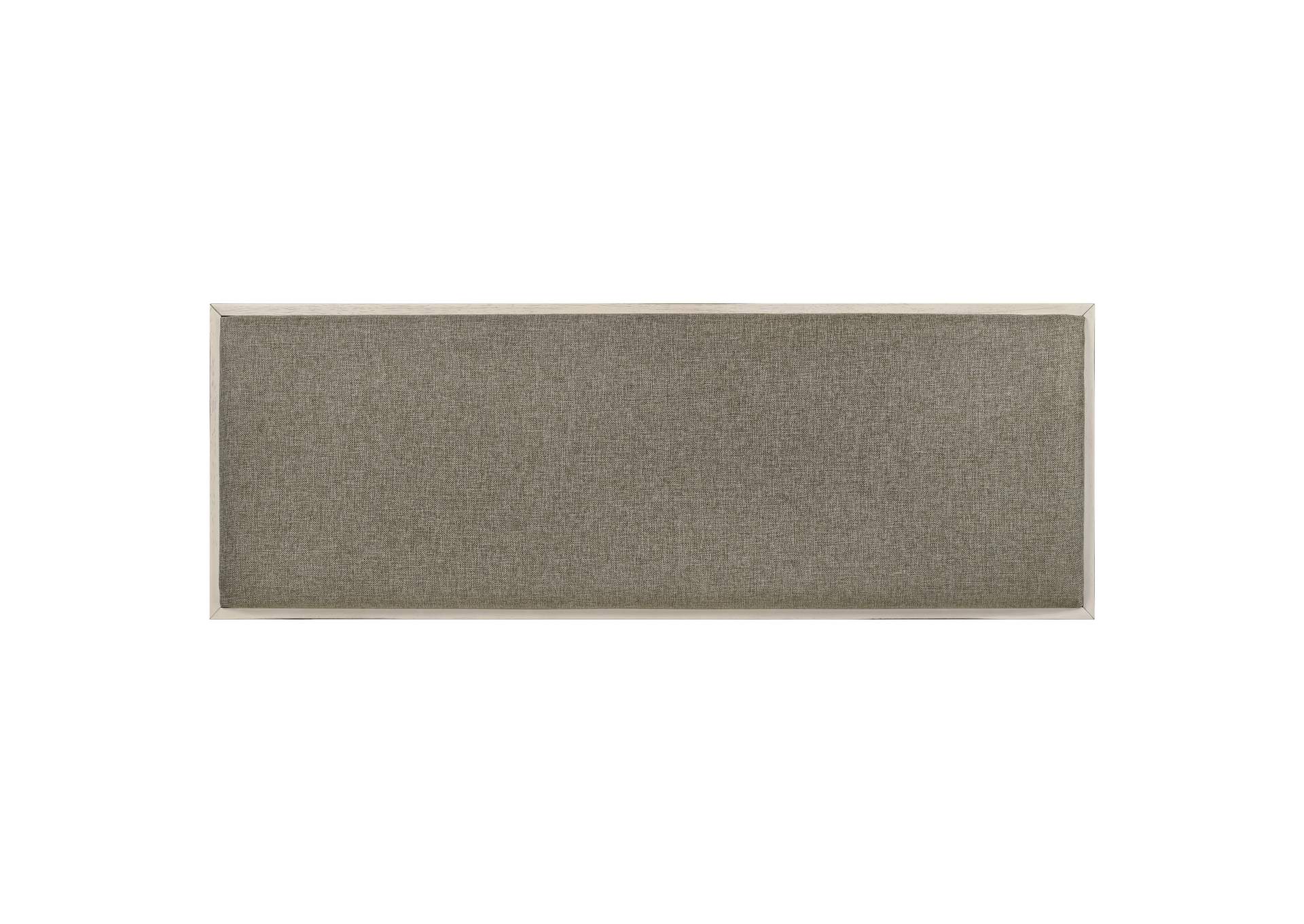 Franco Fabric Upholstered Bench with Shelf Distressed White image 6