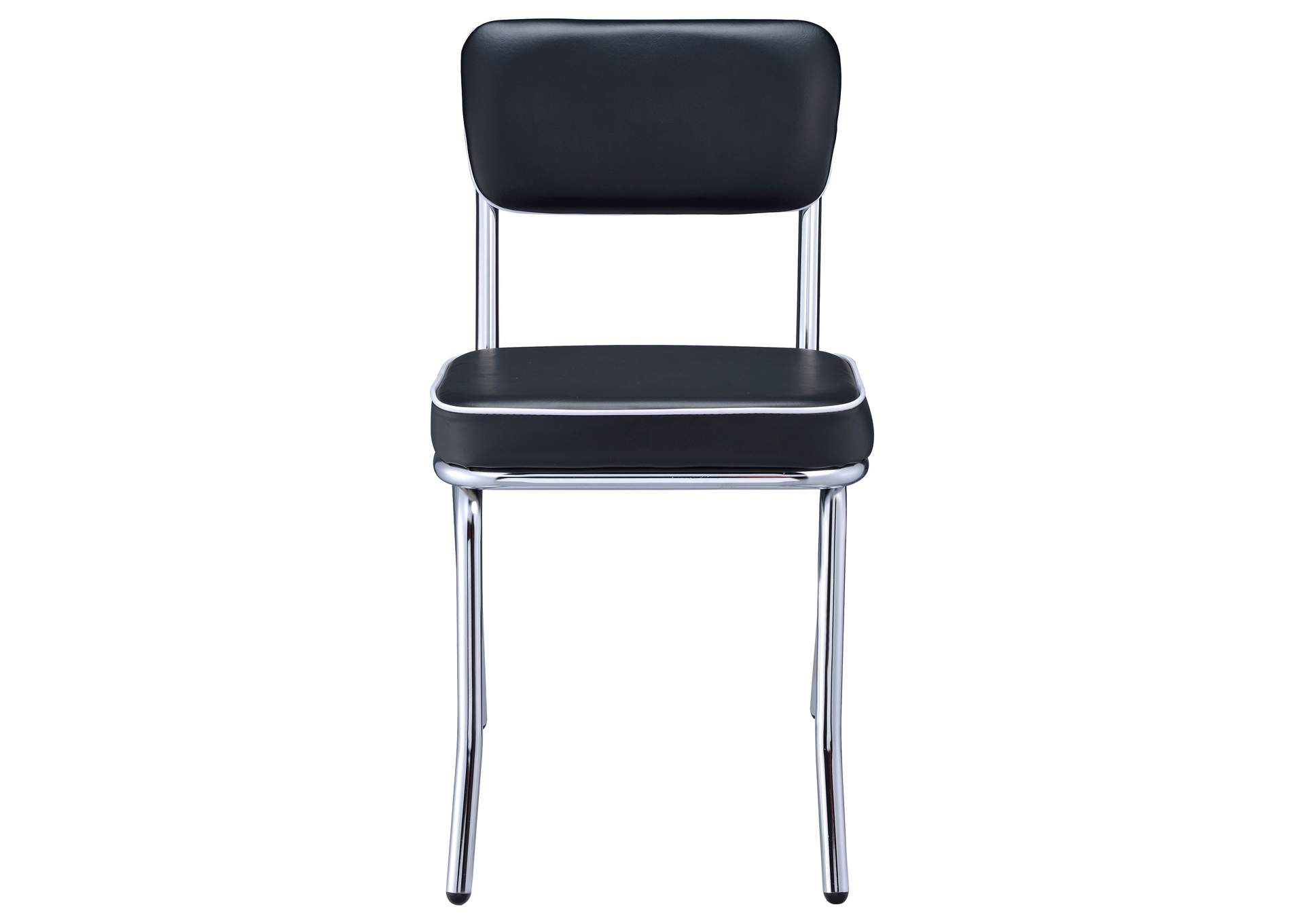 Retro Upholstered Dining Side Chair Black (Set of 2)
