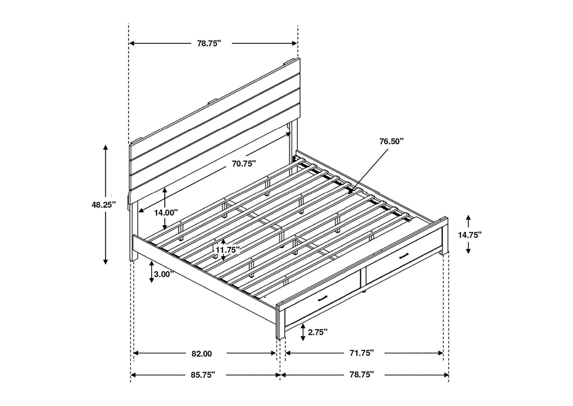 Brantford Wood Eastern King Storage Panel Bed Barrel Oak image 11