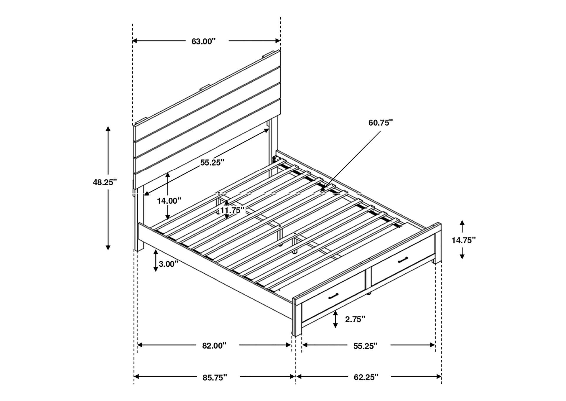 Brantford Wood Queen Storage Panel Bed Coastal White